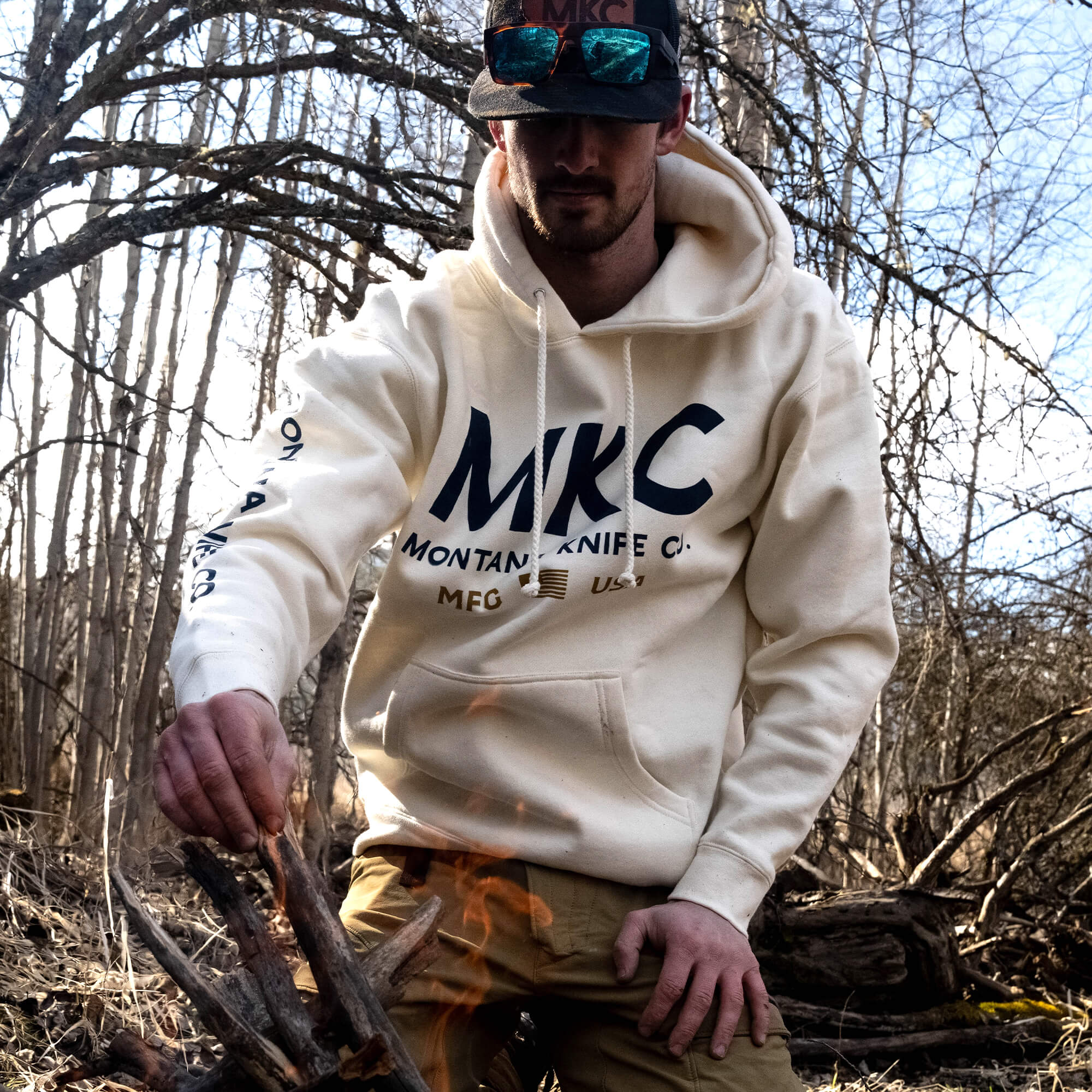 MKC LARGE LOGO HOODIE - BONE