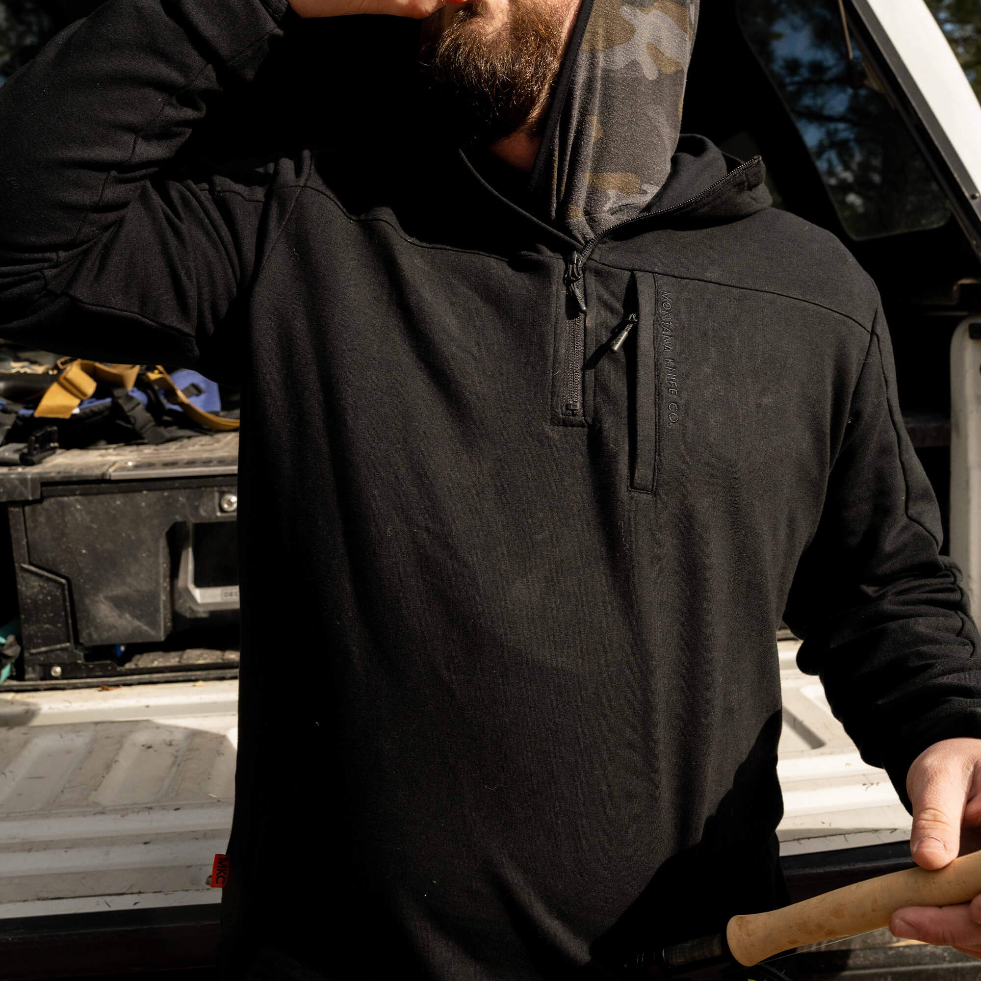 HIGHLINE HALF-ZIP HOODIE - BLACK