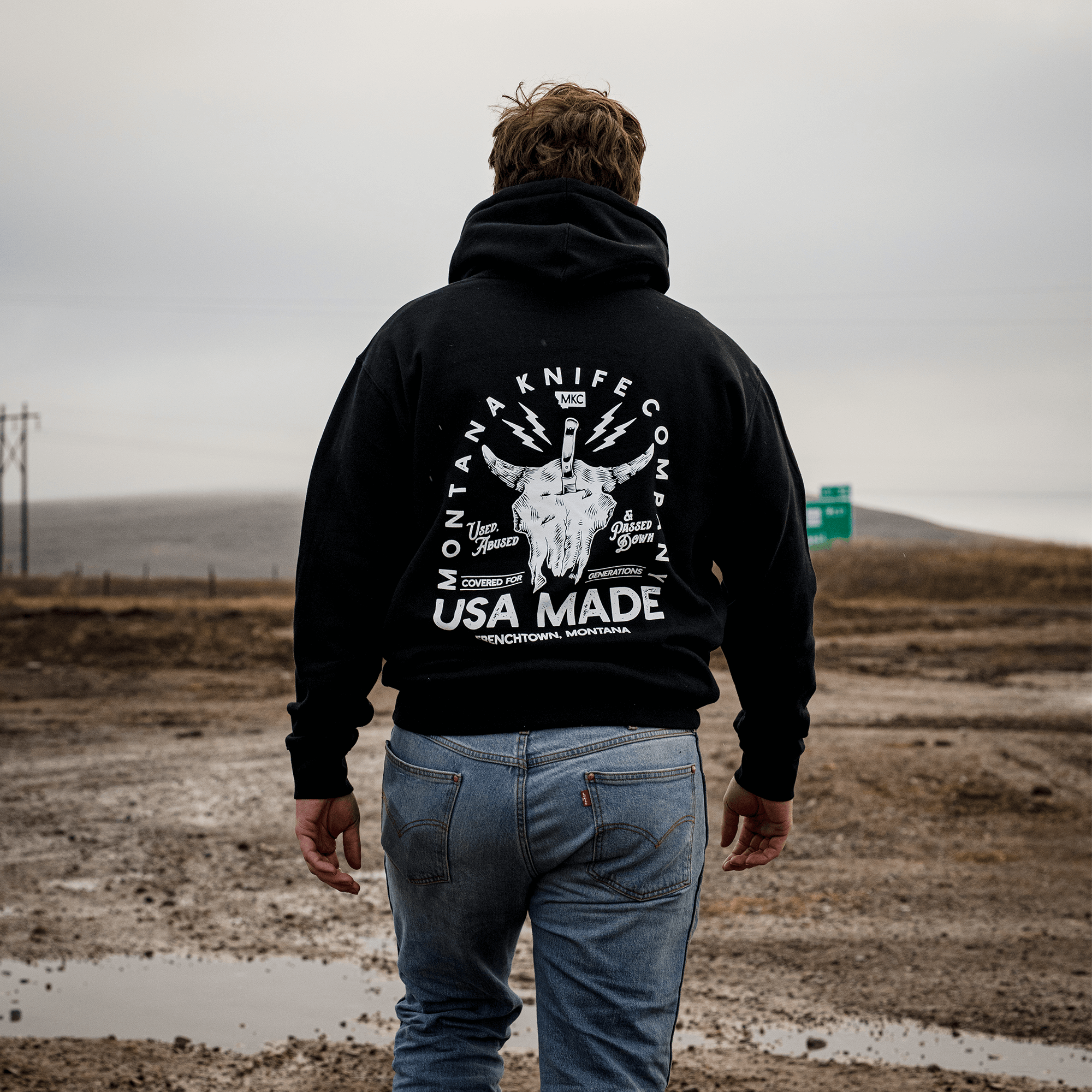 MKC BISON SKULL HOODIE - BLACK