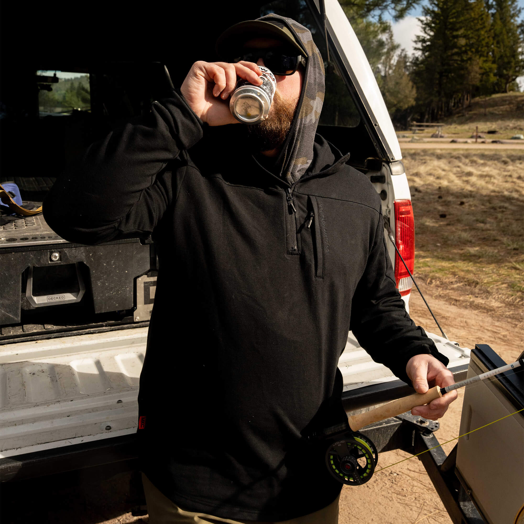 HIGHLINE HALF-ZIP HOODIE - BLACK