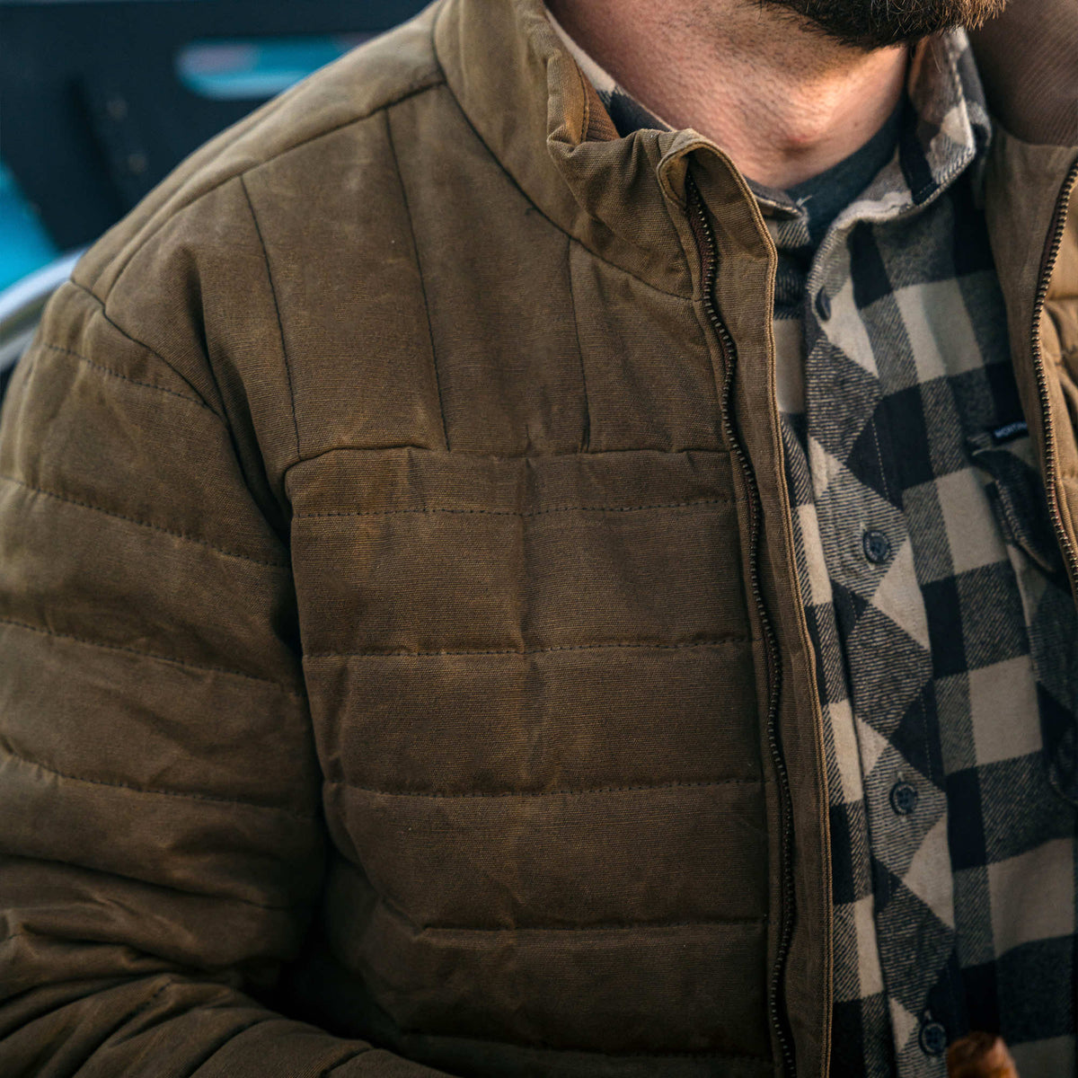 WHITEFISH WAXED CANVAS PUFFY JACKET - TAN