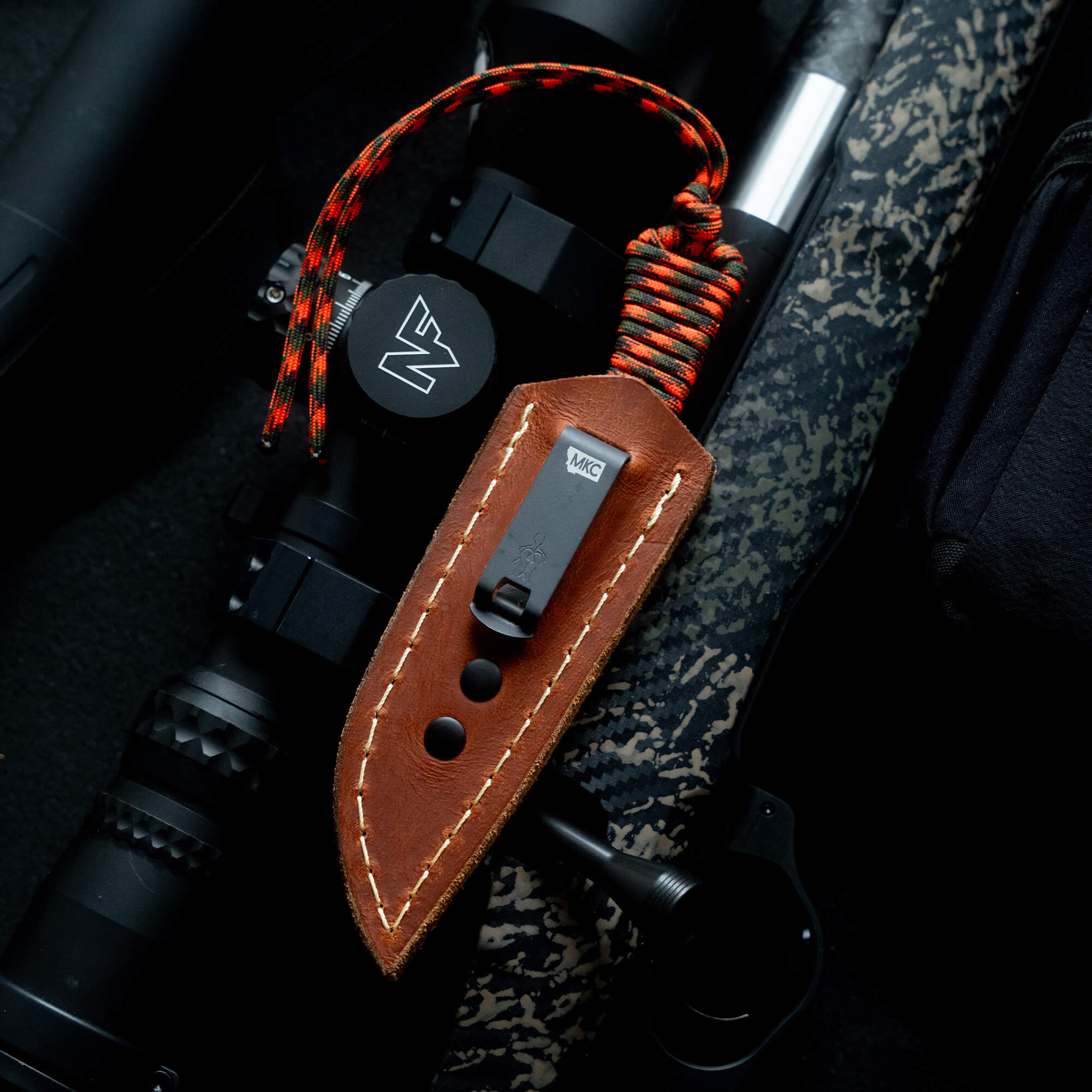 MINI STONED GOAT LEATHER SHEATH - CONCEALED POCKET CARRY