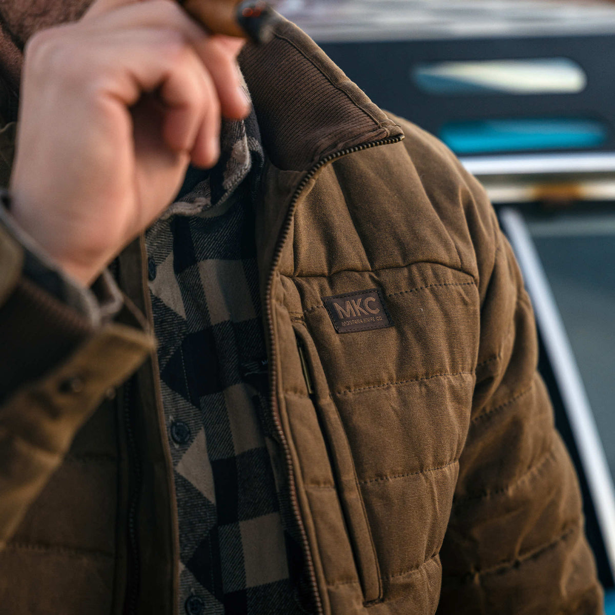 WHITEFISH WAXED CANVAS PUFFY JACKET - TAN