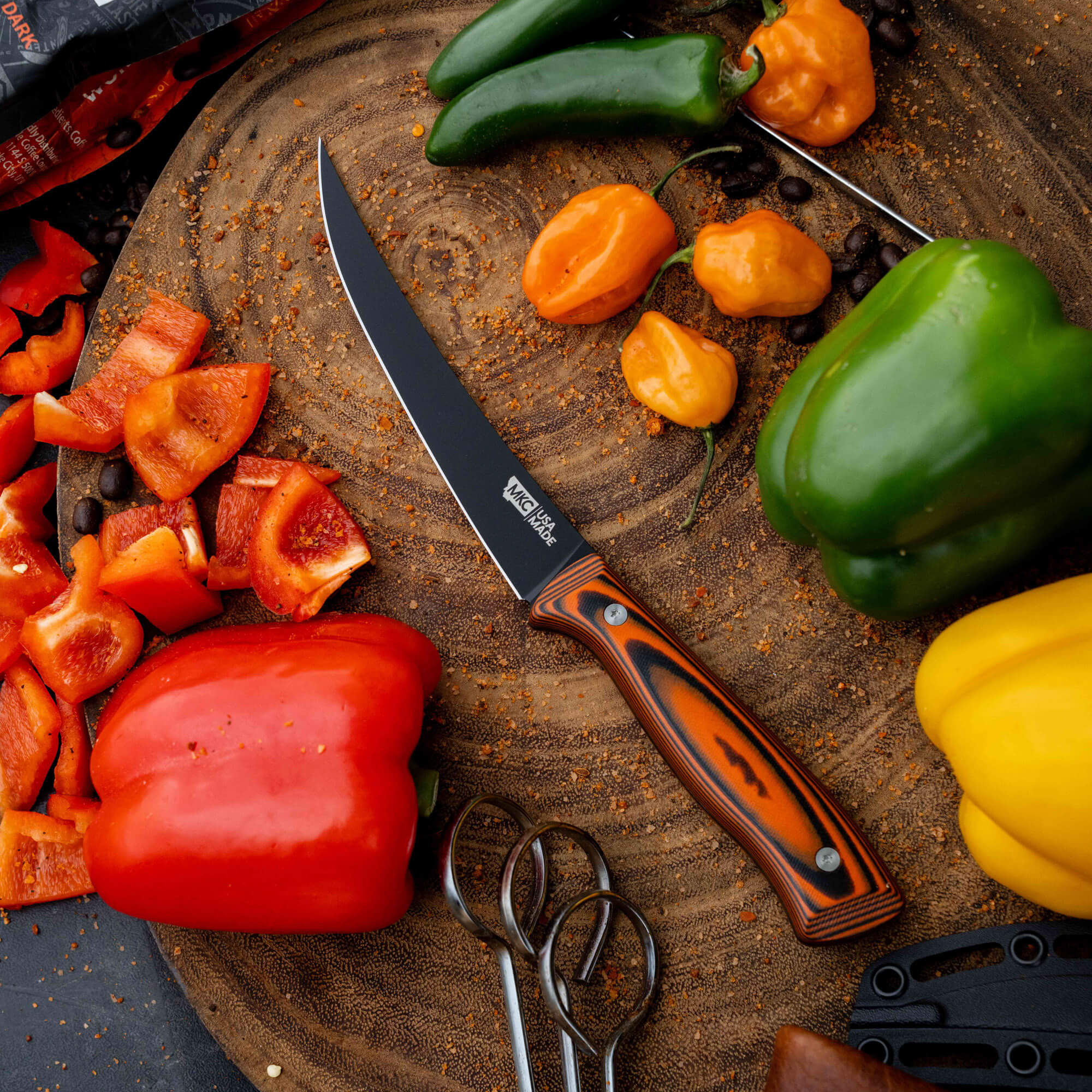 BONING BUTCHER KNIFE - PVD - ORANGE/BLACK