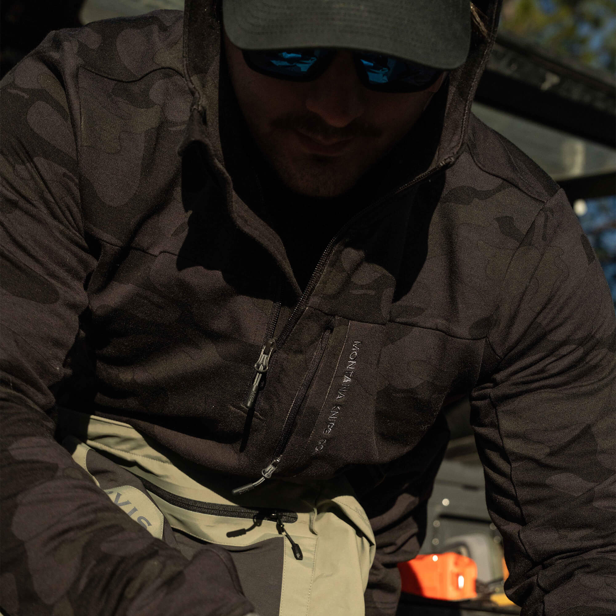 HIGHLINE HALF-ZIP HOODIE - DARK WOODLAND CAMO