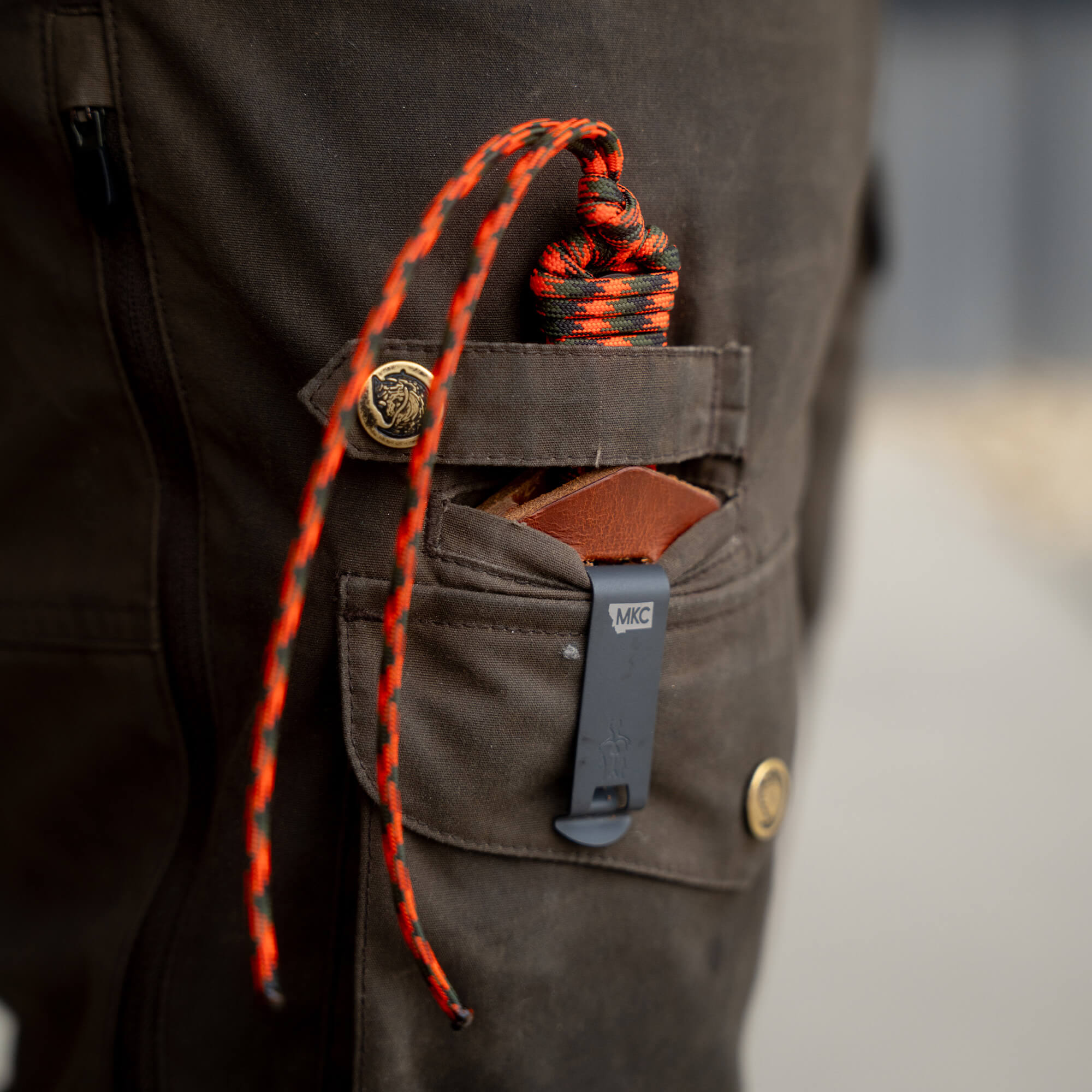 MINI STONED GOAT LEATHER SHEATH - CONCEALED POCKET CARRY