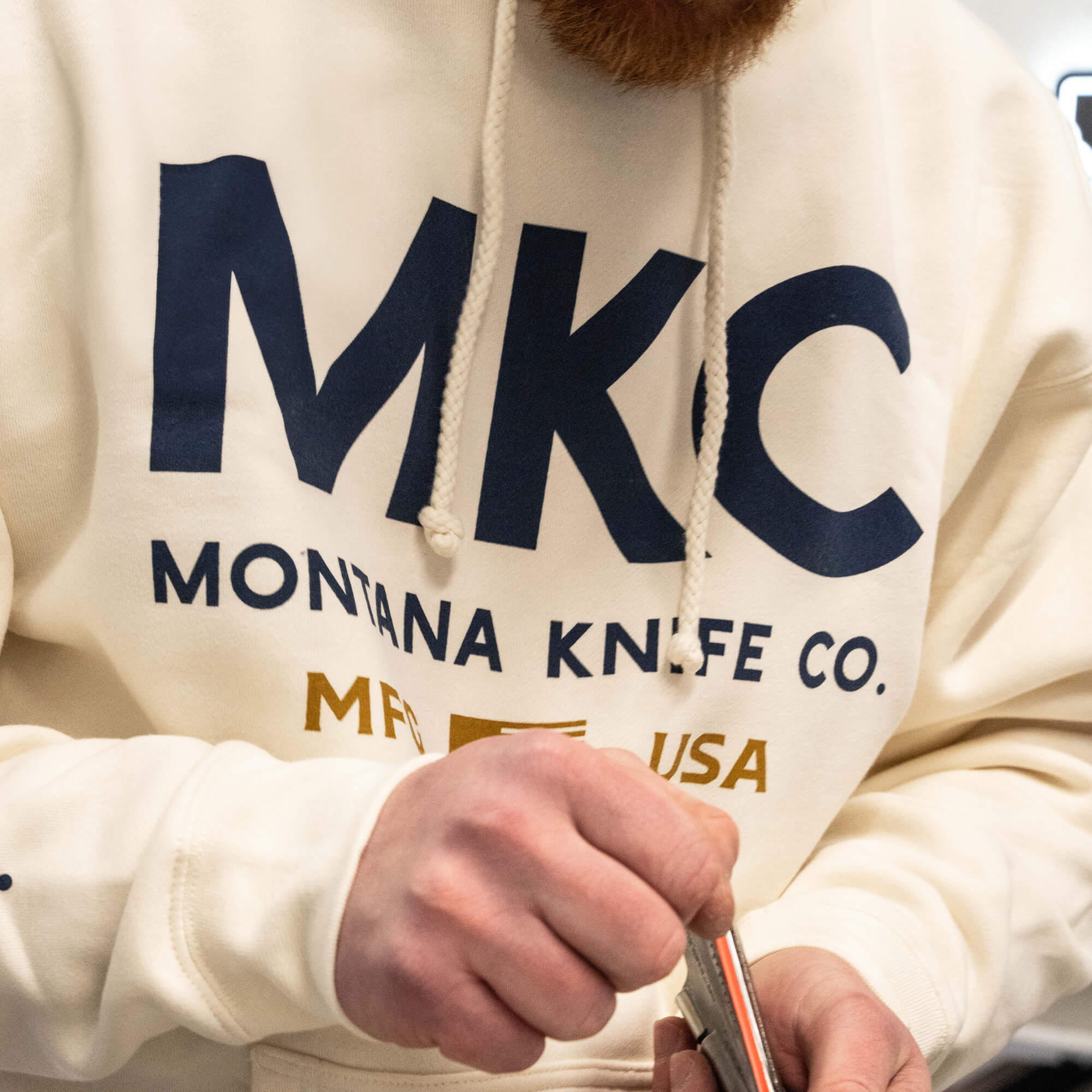 MKC LARGE LOGO HOODIE - BONE