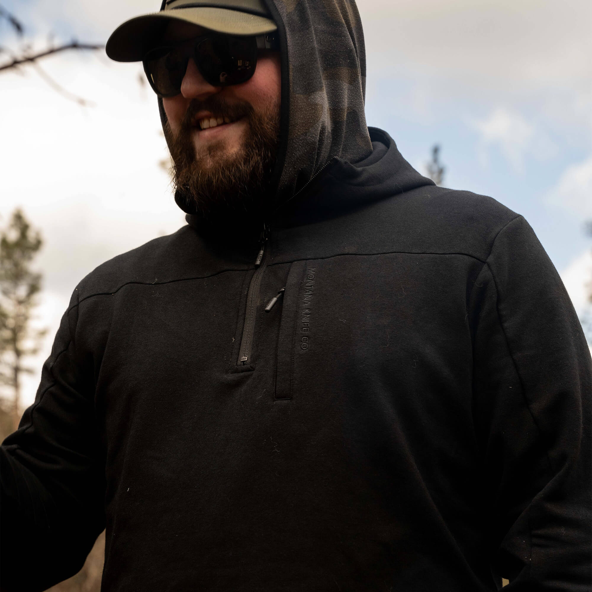 HIGHLINE HALF-ZIP HOODIE - BLACK