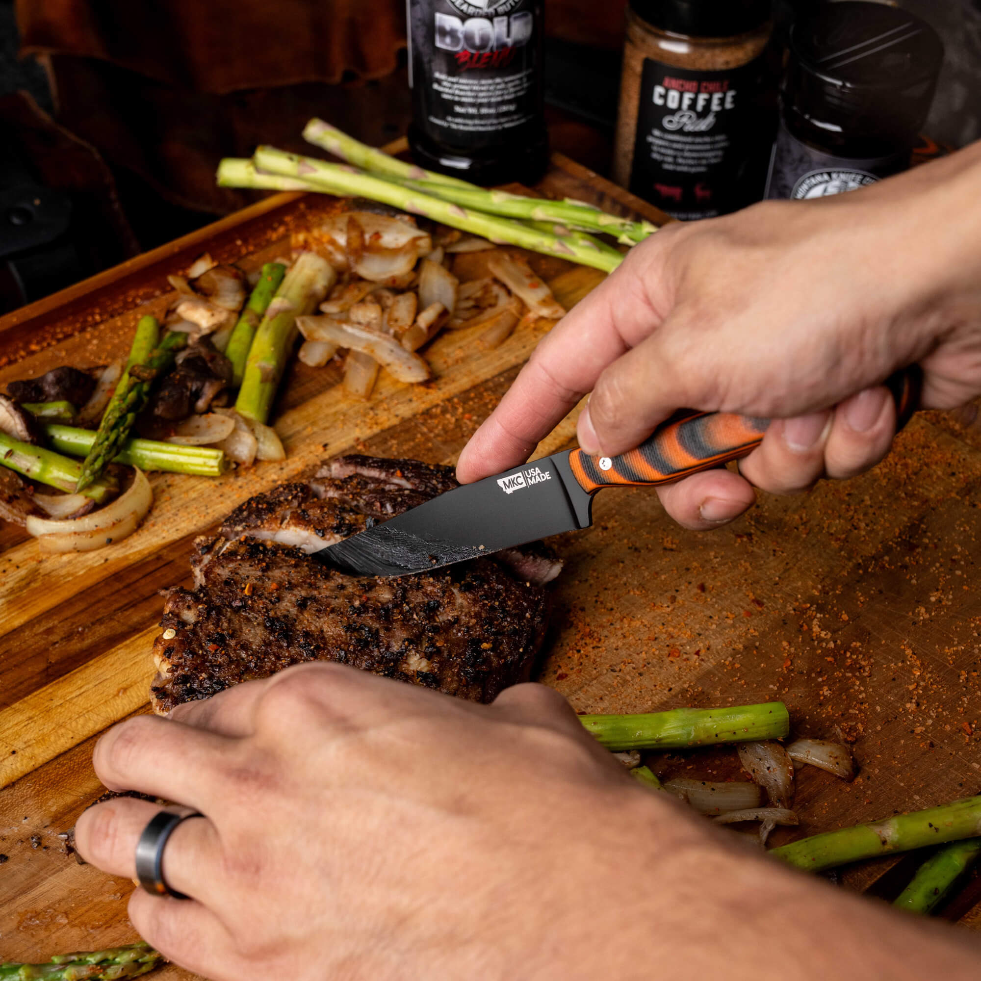 MKC STEAK KNIVES (SET OF 4) - PVD - ORANGE/BLACK