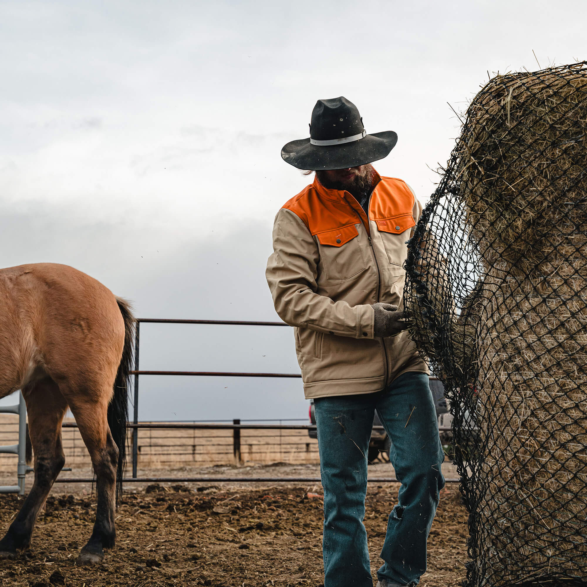 AUGUSTA JACKET - TAN/ORANGE