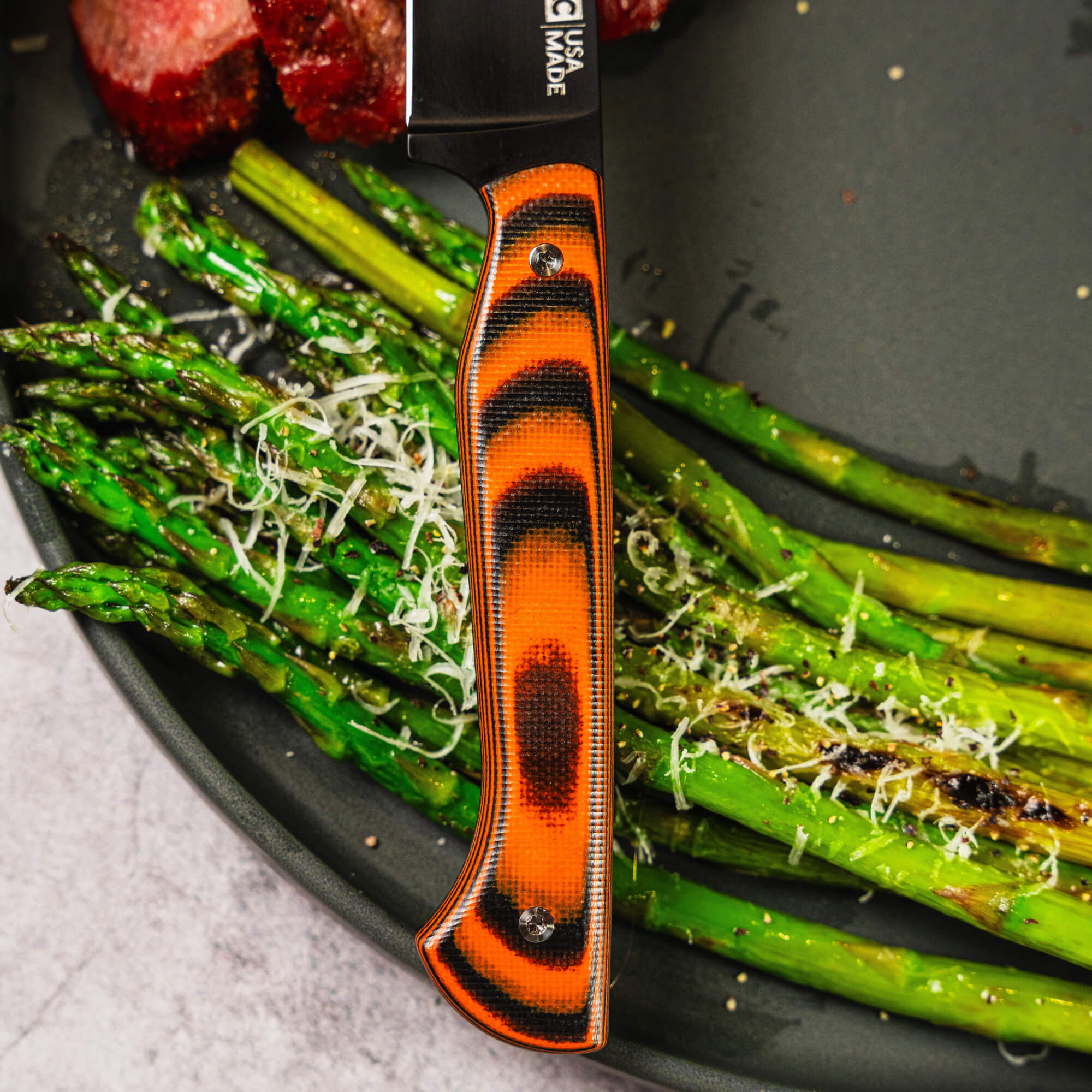 MKC STEAK KNIVES (SET OF 4) - PVD - ORANGE/BLACK