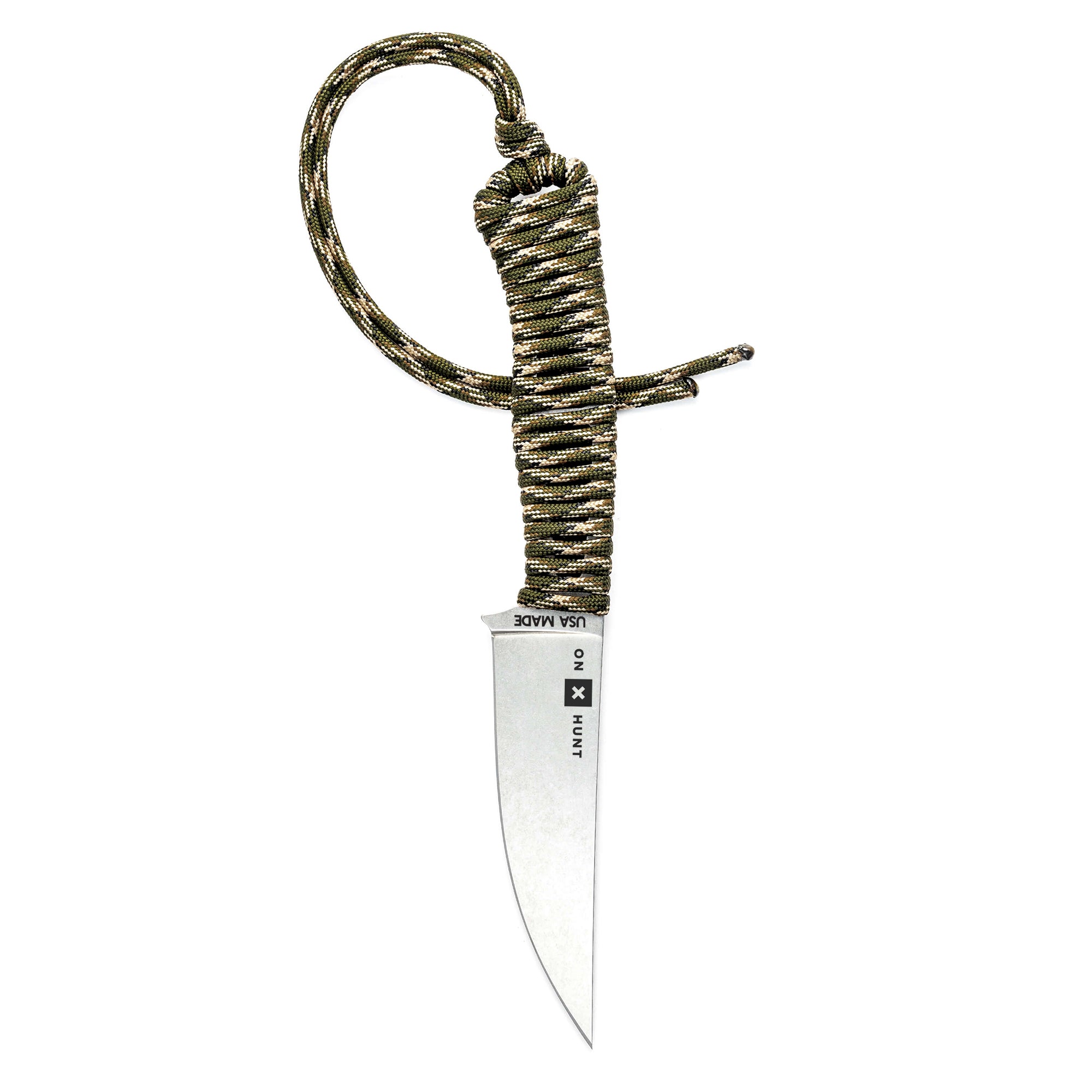 ONX Hunt Magnacut Speedgoat 2.0 knife with a sleek blade and paracord handle, designed for outdoor enthusiasts.