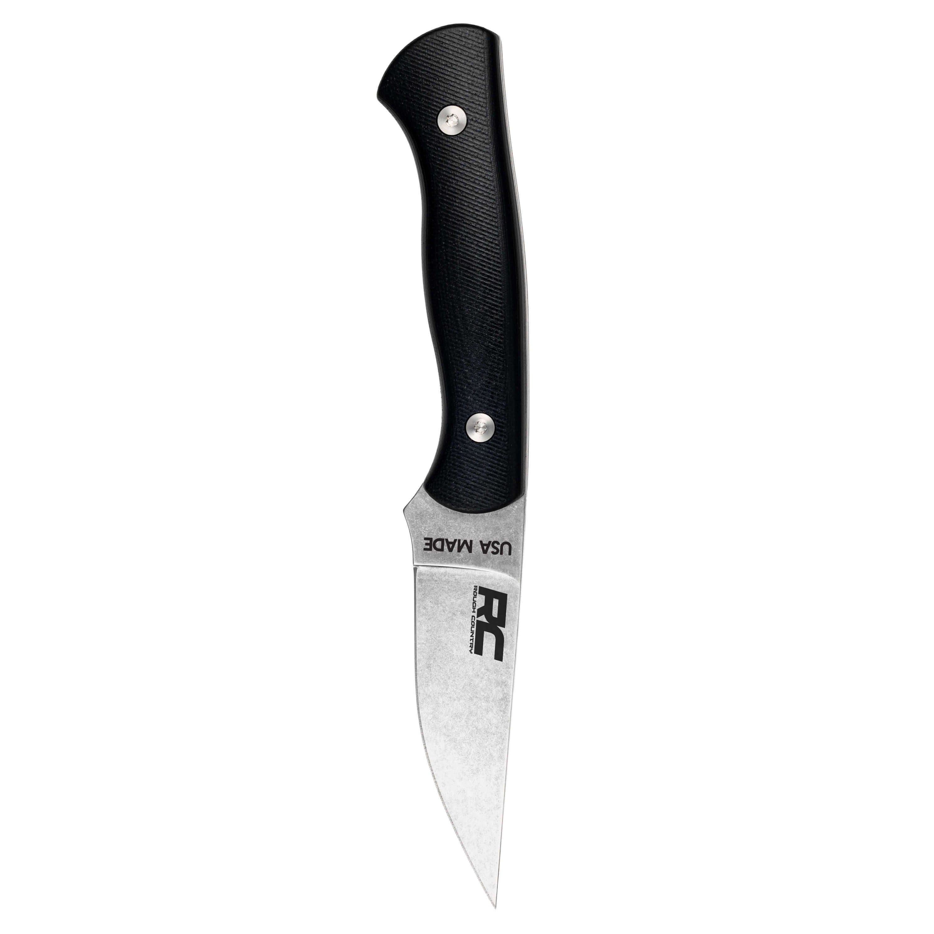 Rough Country Magnacut Blackfoot 2.0 knife with a sleek black handle and a durable steel blade, designed for outdoor use.