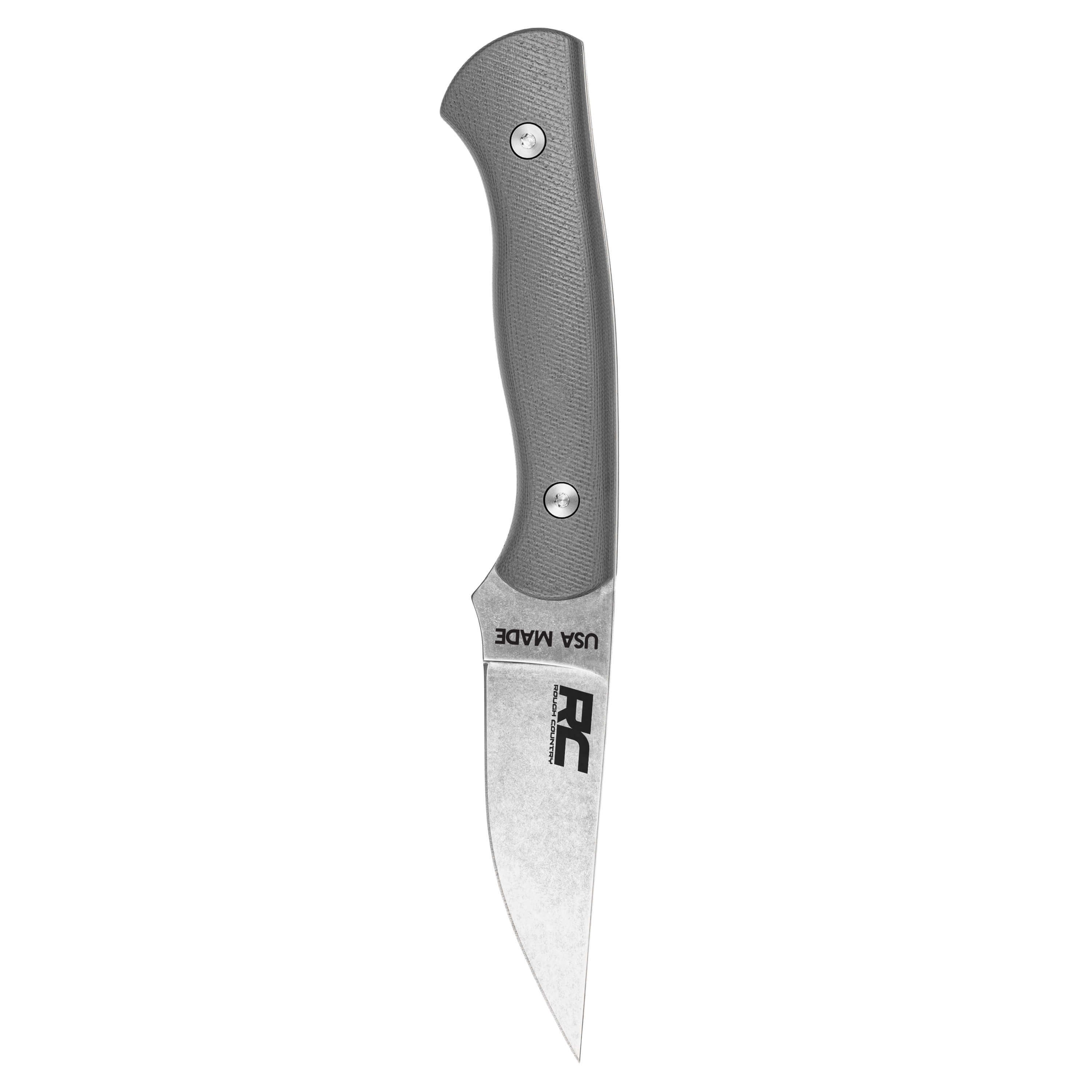 Rough Country Magnacut Blackfoot 2.0 knife with a sleek gray handle and a durable blade, designed for outdoor use.