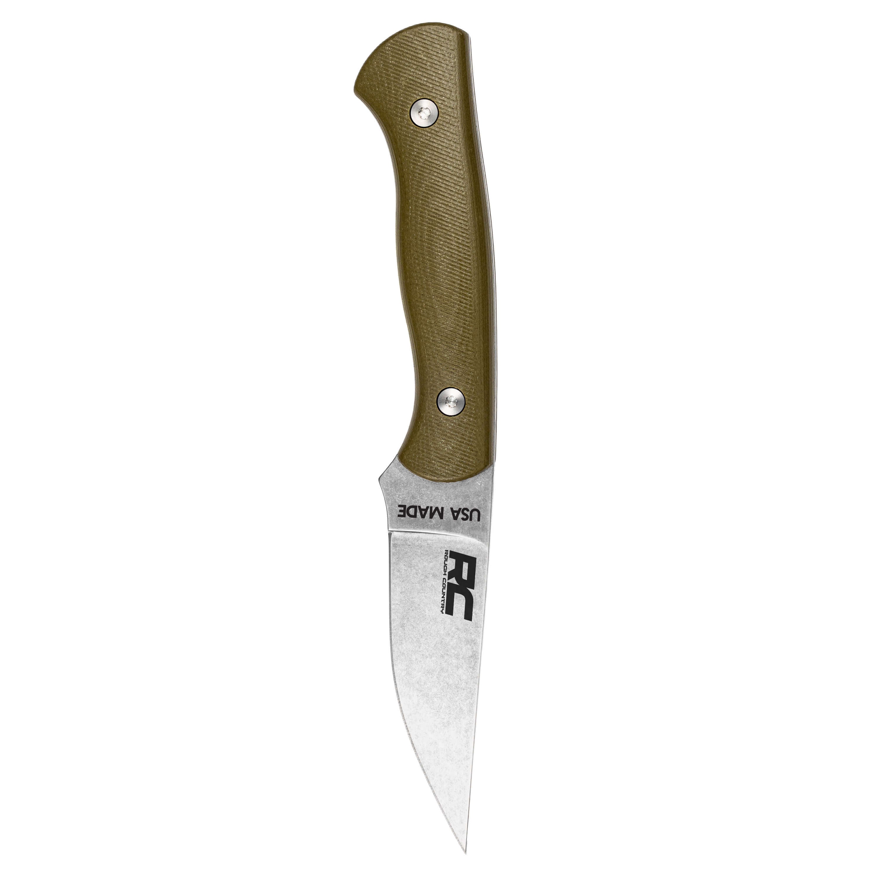 Rough Country Magnacut Blackfoot 2.0 knife with a sleek blade and olive green handle, designed for outdoor and tactical use.
