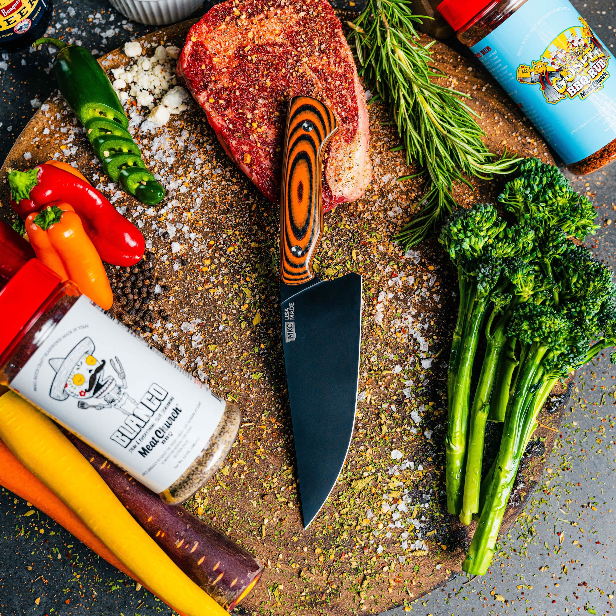 MEAT CHURCH CHEF KNIFE - ORANGE & BLACK