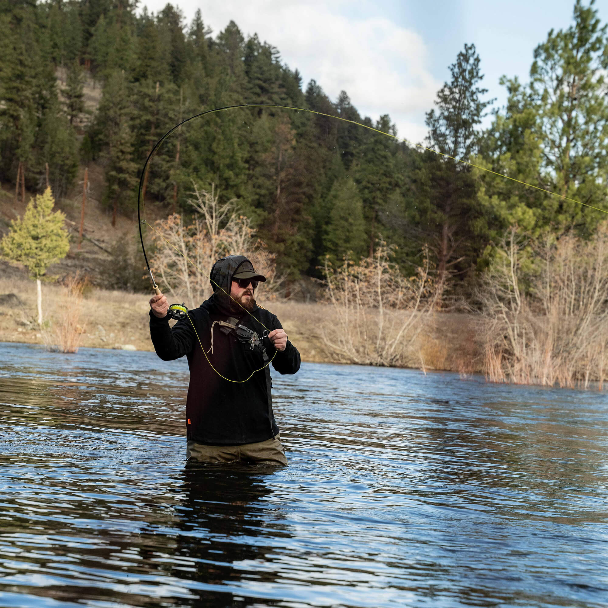 HIGHLINE HALF-ZIP HOODIE - BLACK