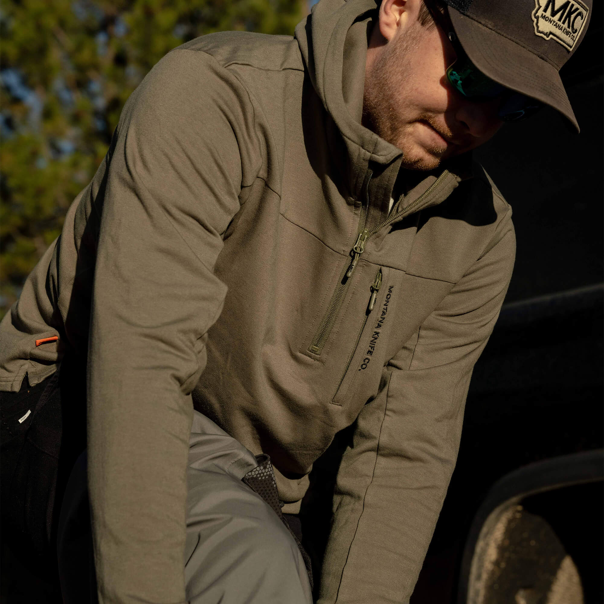 HIGHLINE HALF-ZIP HOODIE - OLIVE