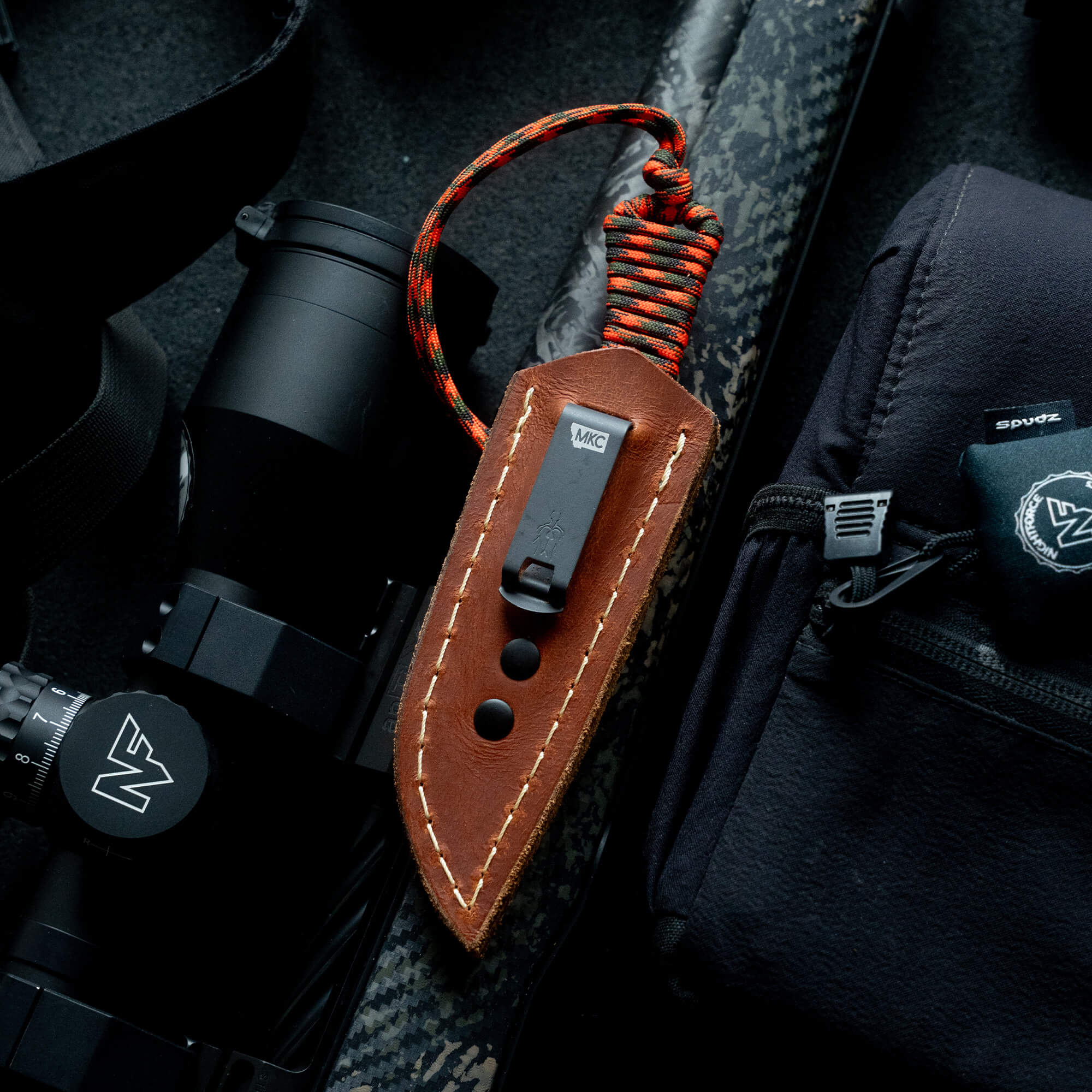 MINI STONED GOAT LEATHER SHEATH - CONCEALED POCKET CARRY