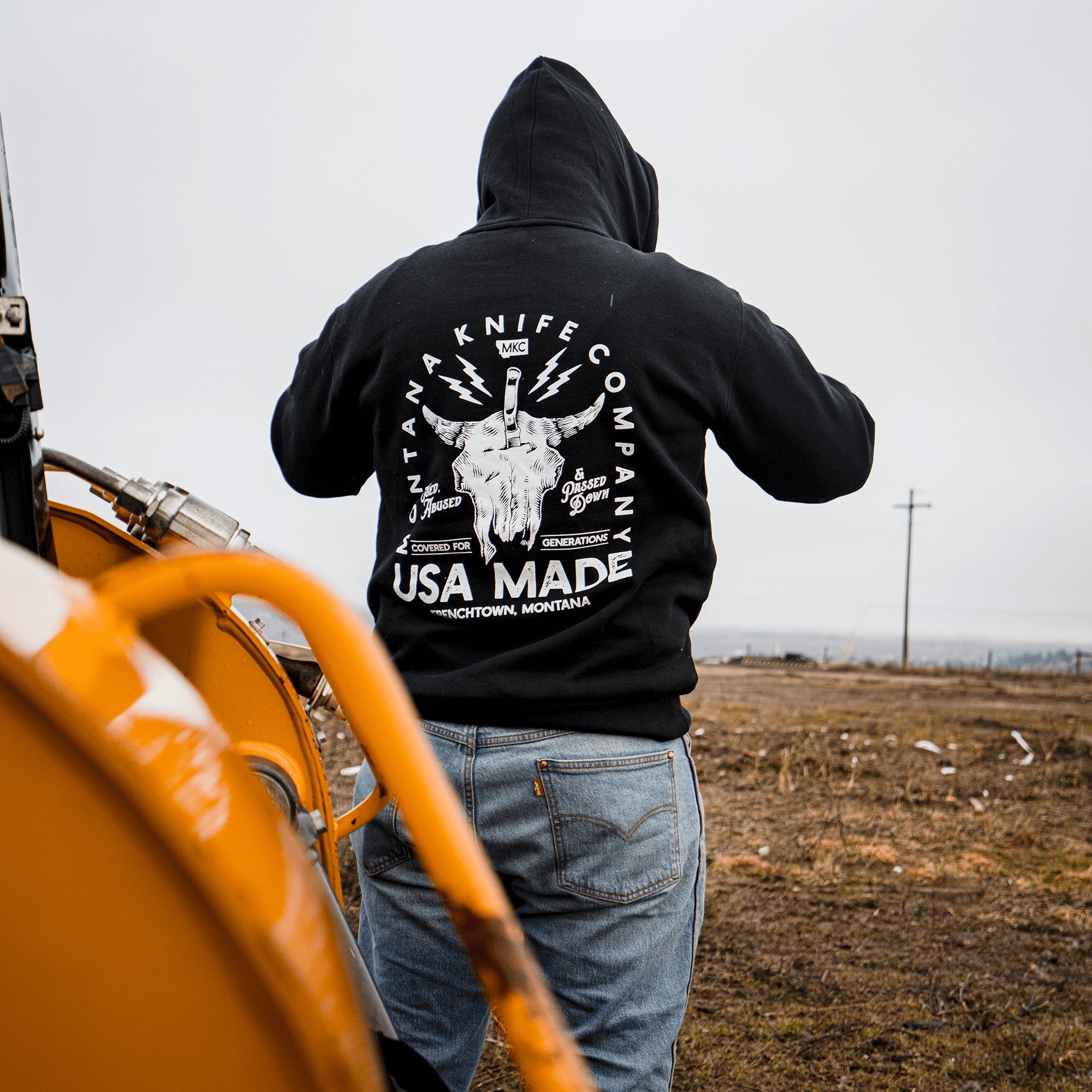 MKC BISON SKULL HOODIE - BLACK