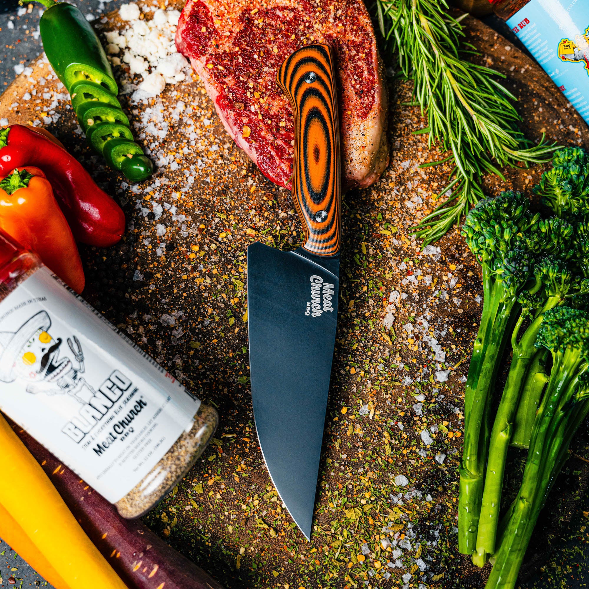 MEAT CHURCH CHEF KNIFE - ORANGE & BLACK