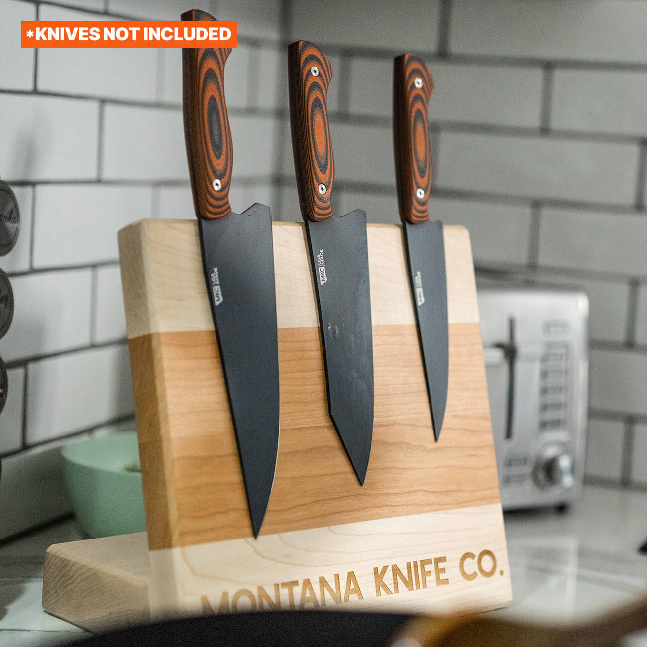 MKC CULINARY KNIFE STAND - LIGHT WOOD FINISH