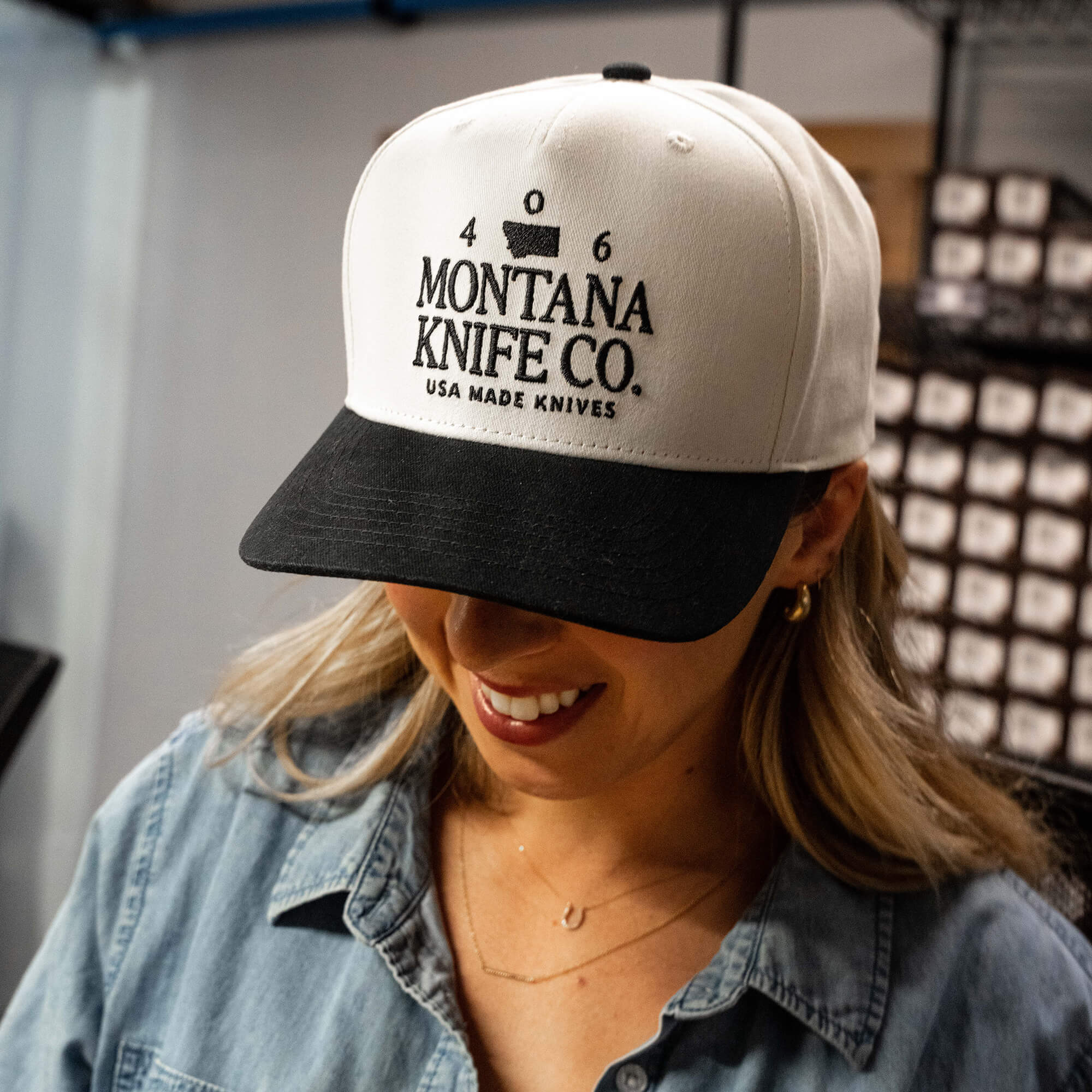 MKC THROWBACK EMBROIDERED HAT - WHITE & BLACK