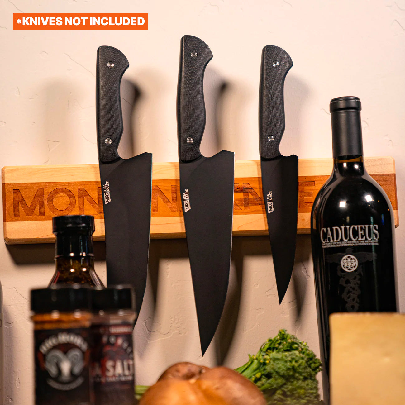 MKC CULINARY KNIFE HANG - LIGHT WOOD FINISH