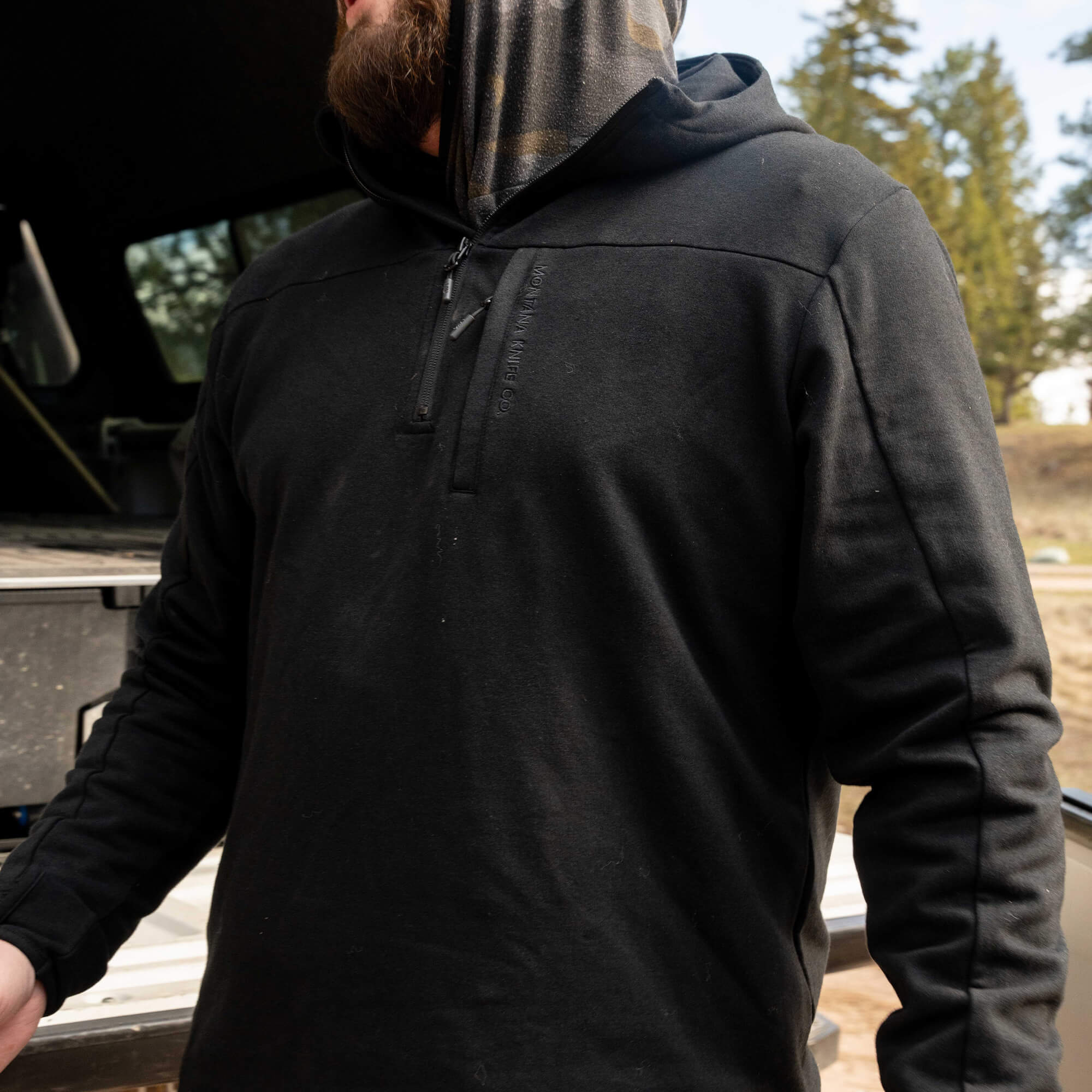 HIGHLINE HALF-ZIP HOODIE - BLACK