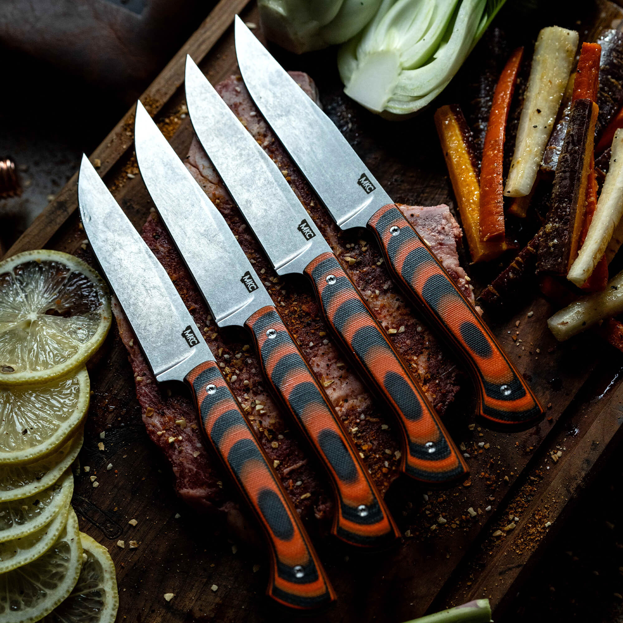 MKC STEAK KNIVES (SET OF 4) - ORANGE/BLACK