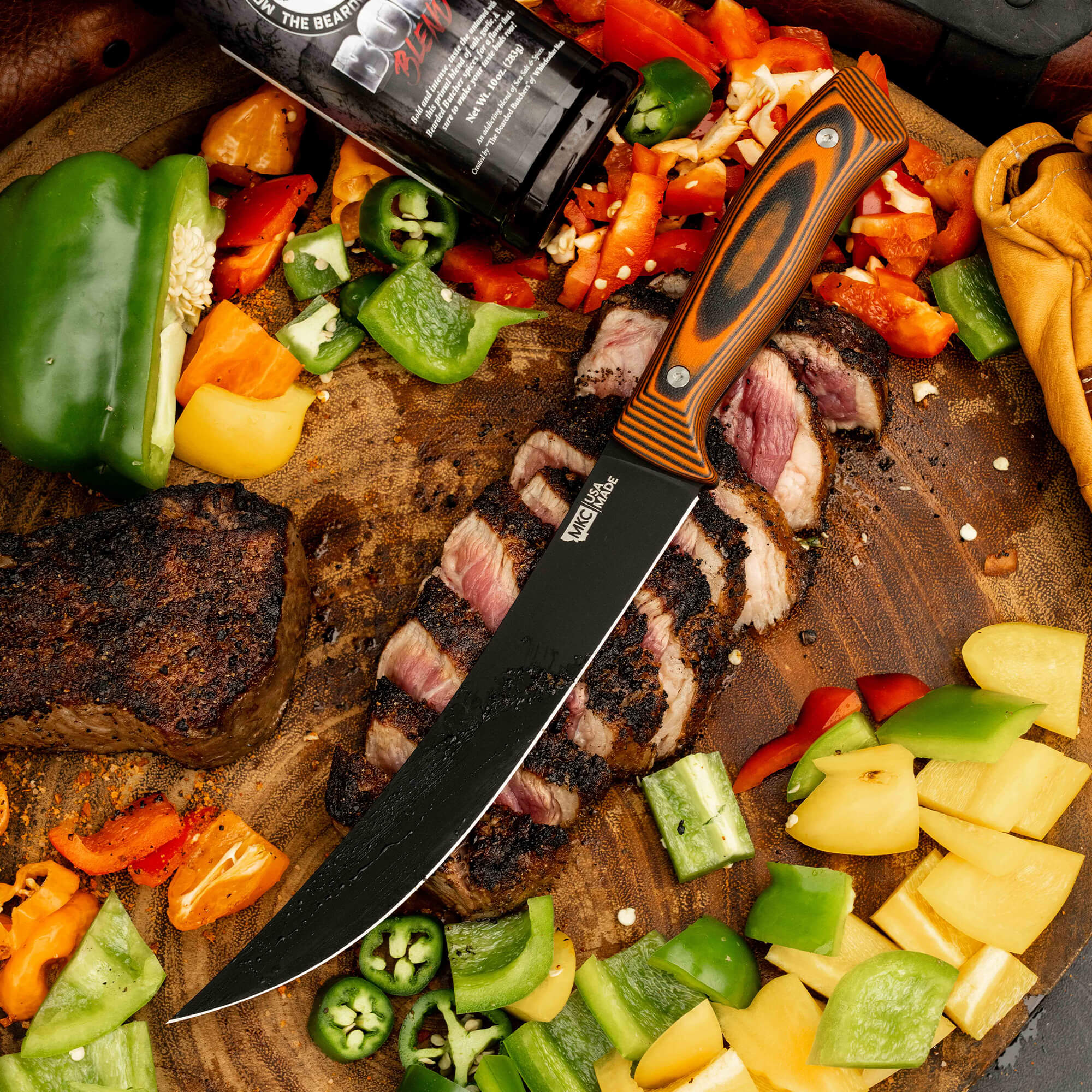 BREAKING BUTCHER KNIFE - PVD - ORANGE/BLACK