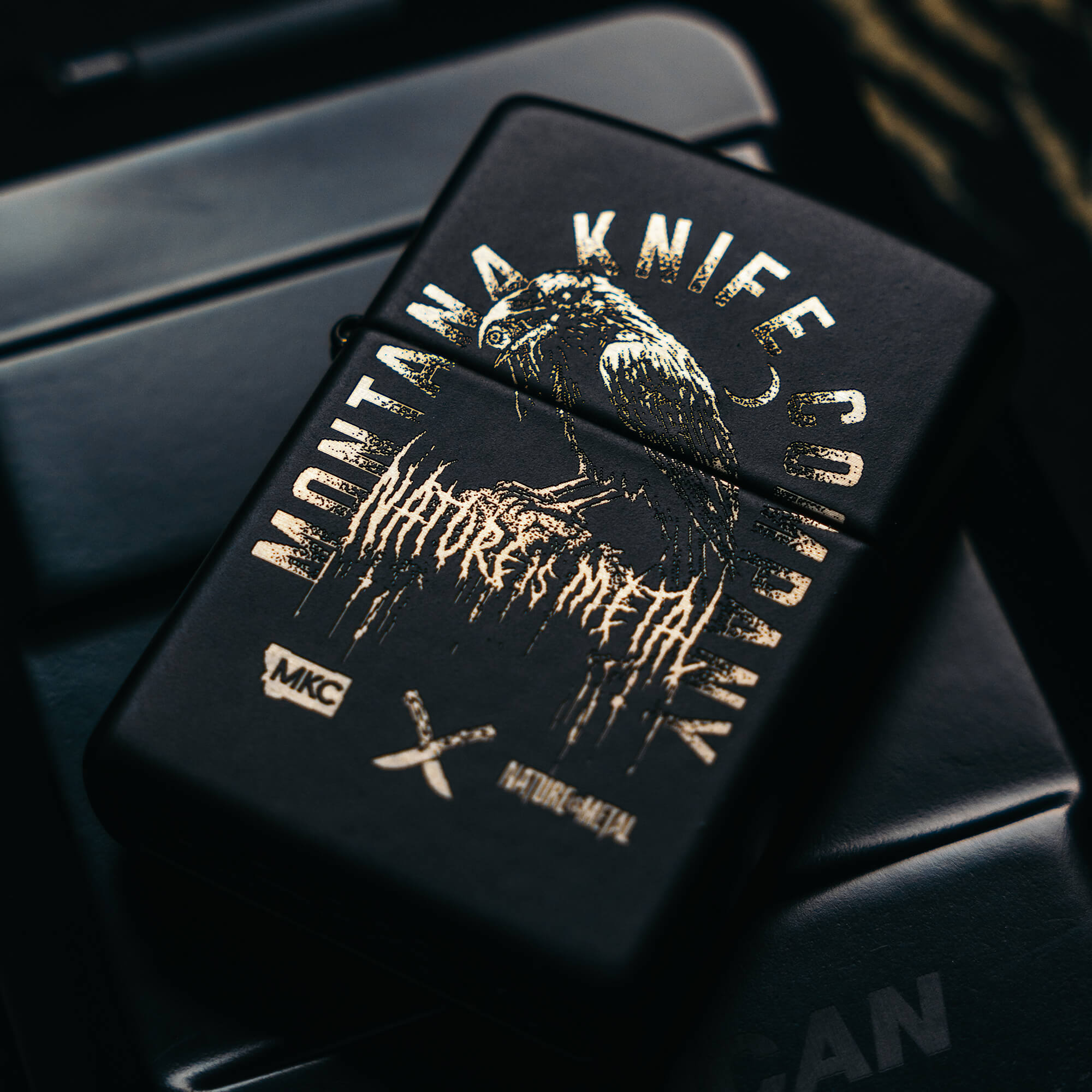 MKC X NATURE IS METAL - RAVEN ZIPPO - USA MADE