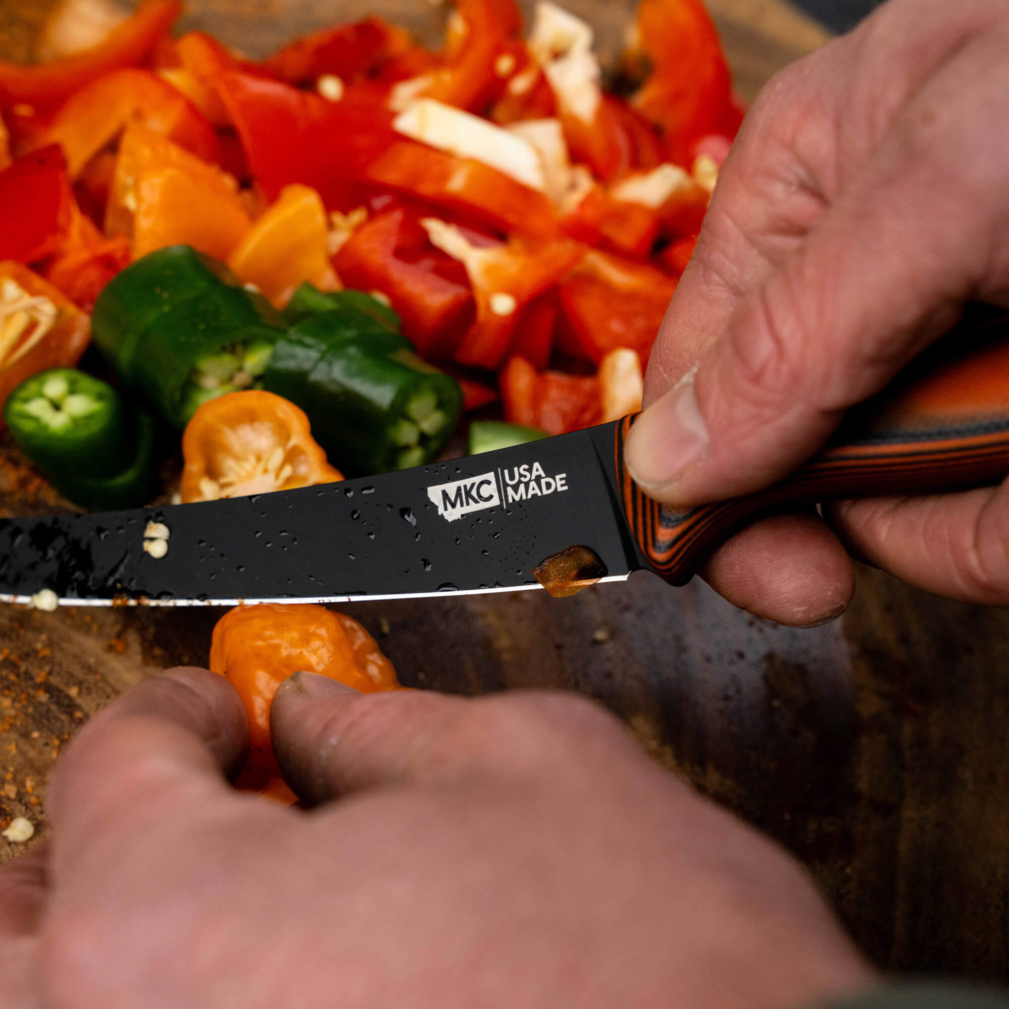 BONING BUTCHER KNIFE - PVD - ORANGE/BLACK