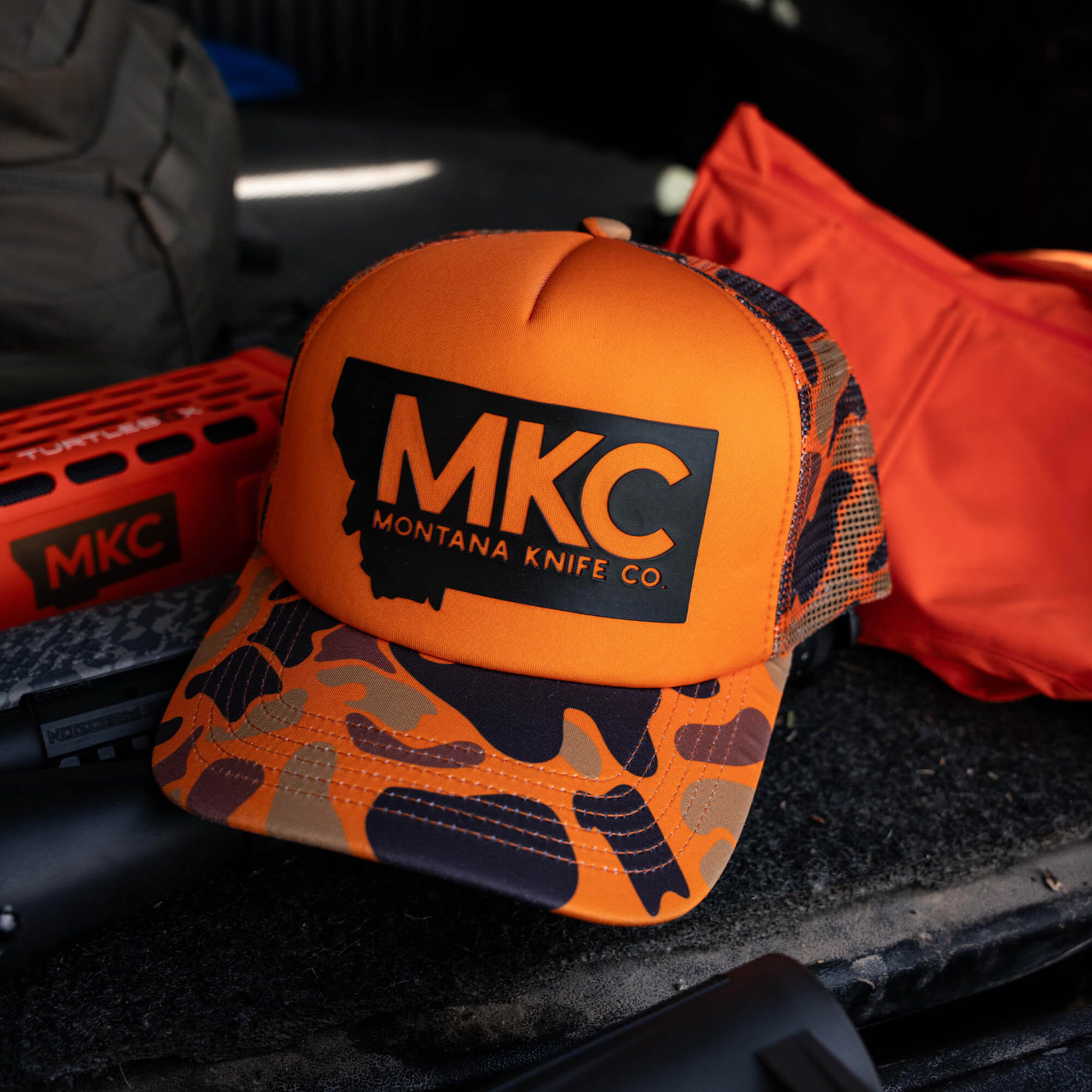 MKC BIG STATE LOGO - ORANGE FOAM HUNTER HAT