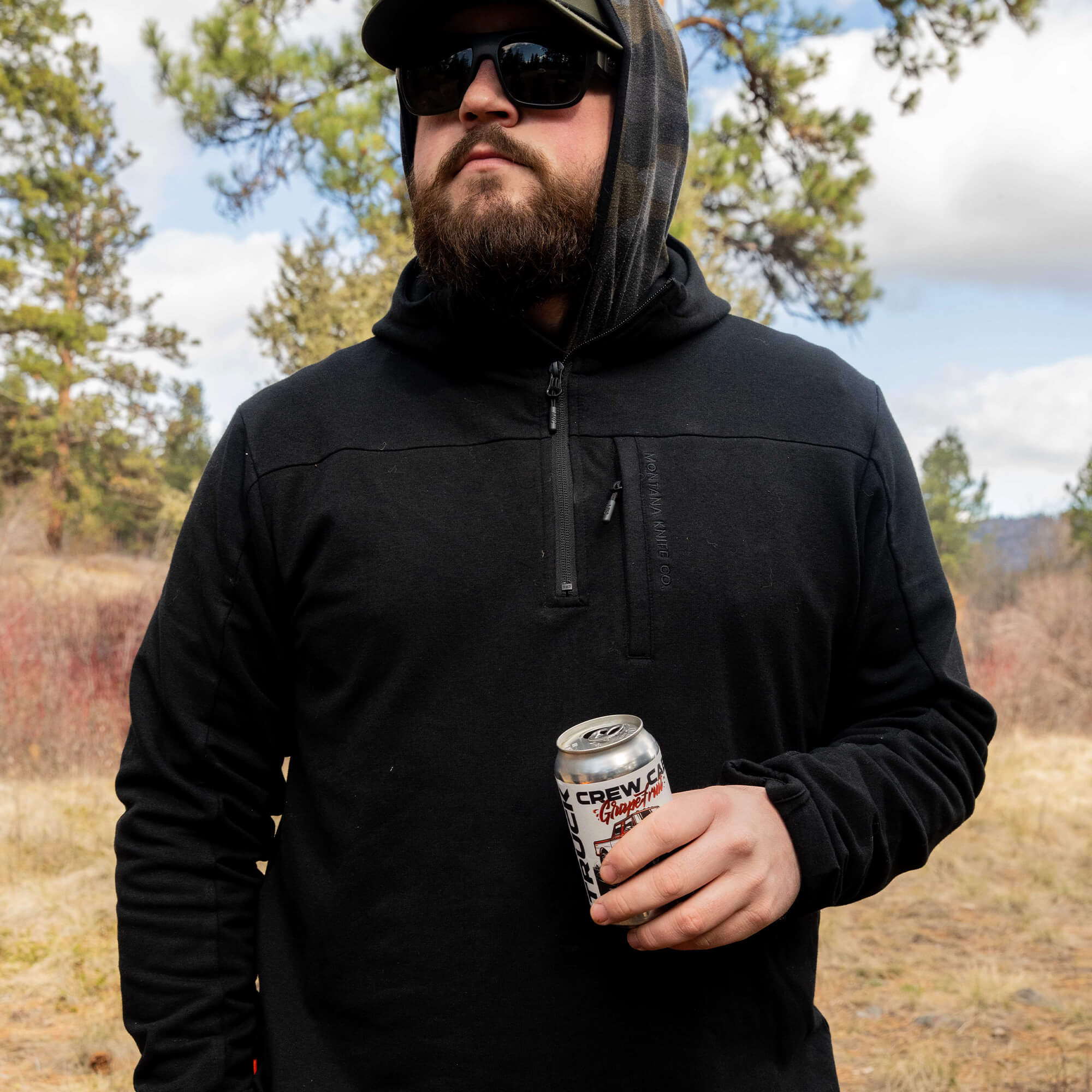 HIGHLINE HALF-ZIP HOODIE - BLACK