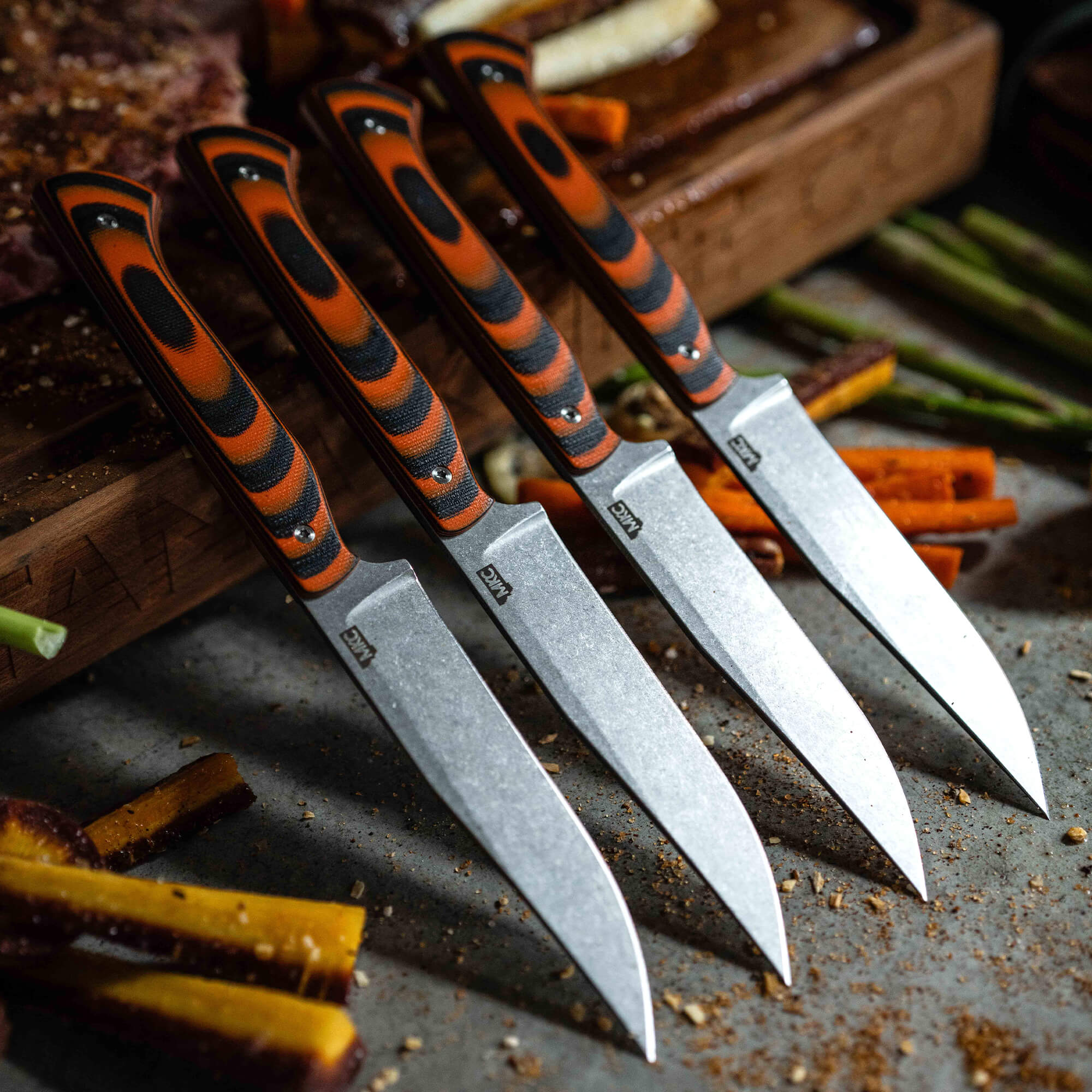 MKC STEAK KNIVES (SET OF 4) - ORANGE/BLACK