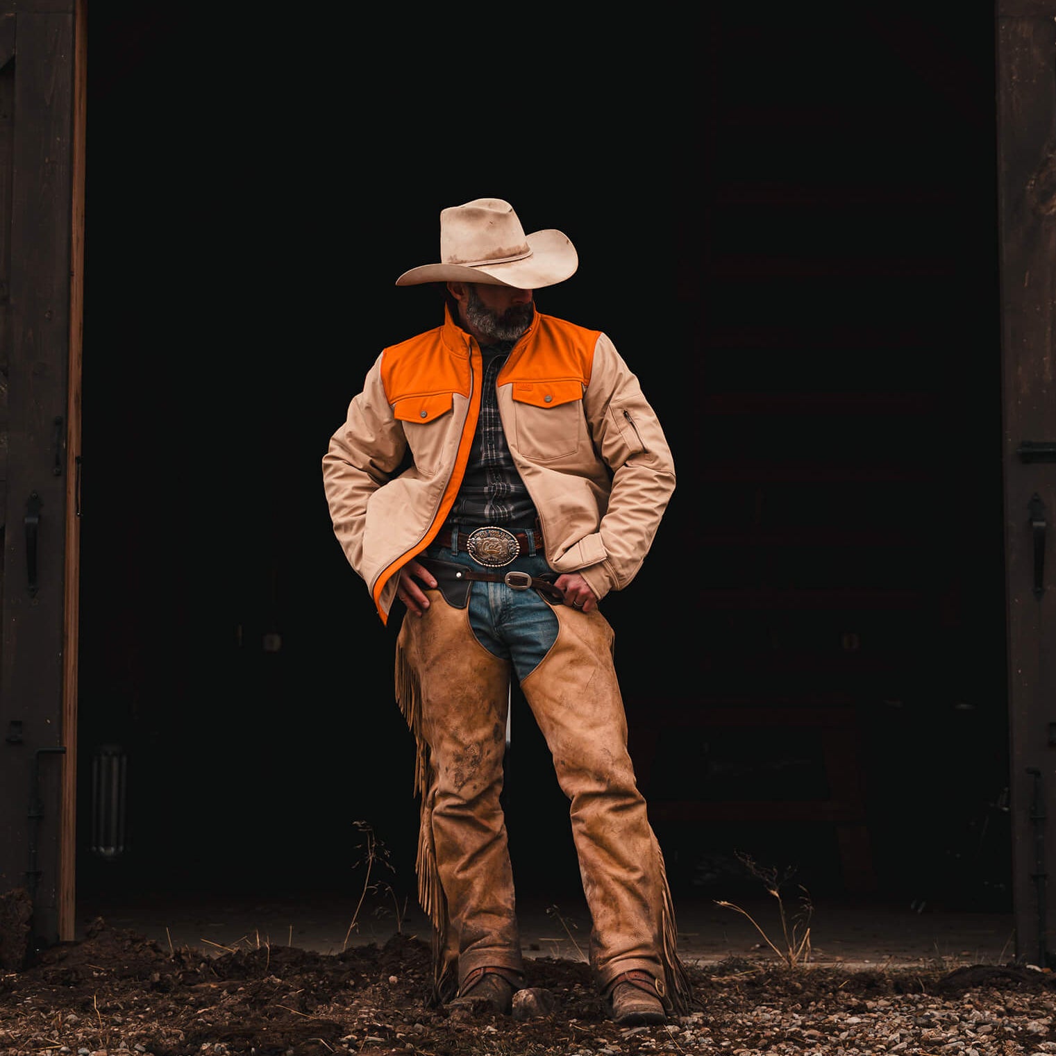 AUGUSTA JACKET - TAN/ORANGE