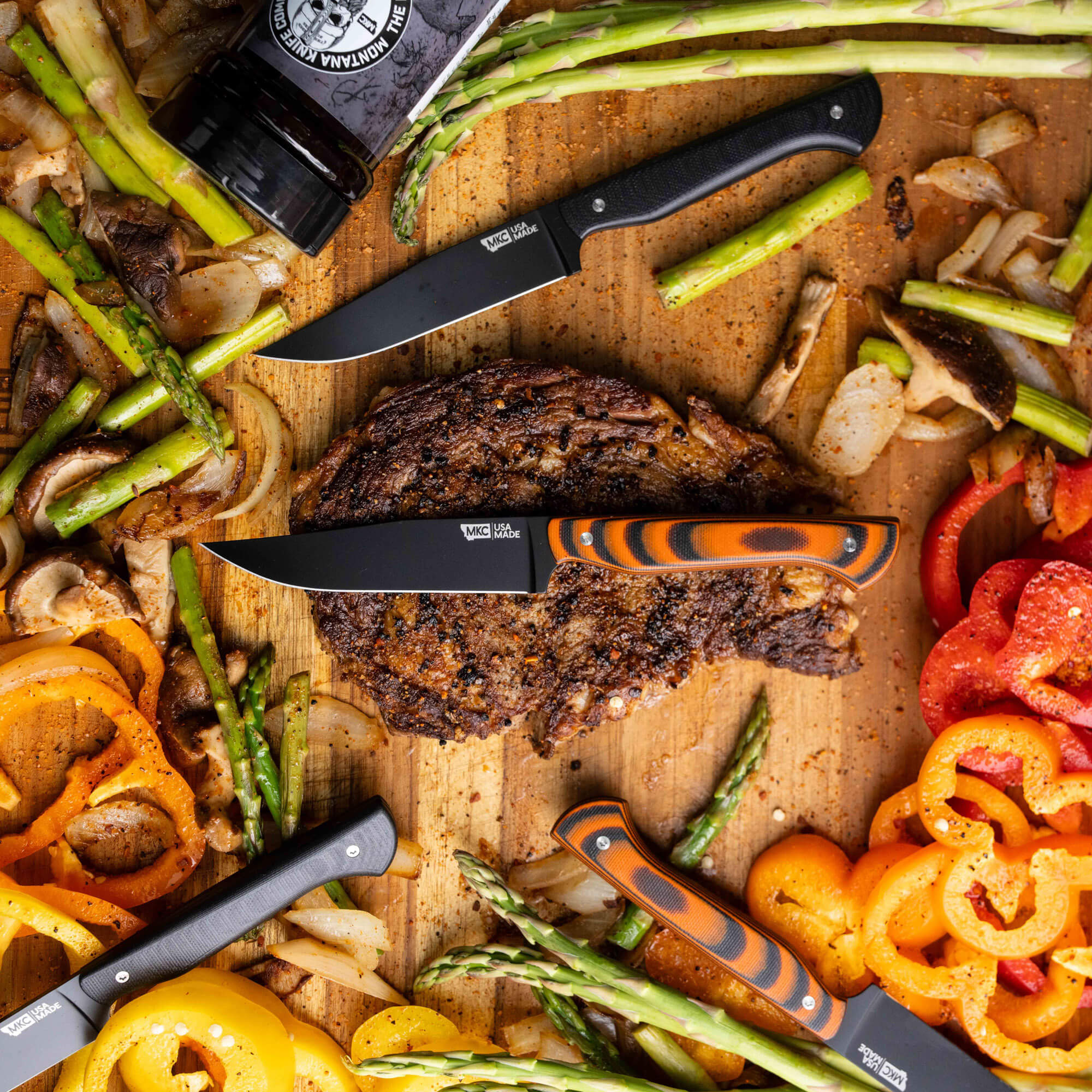 MKC STEAK KNIVES (SET OF 4) - PVD - ORANGE/BLACK