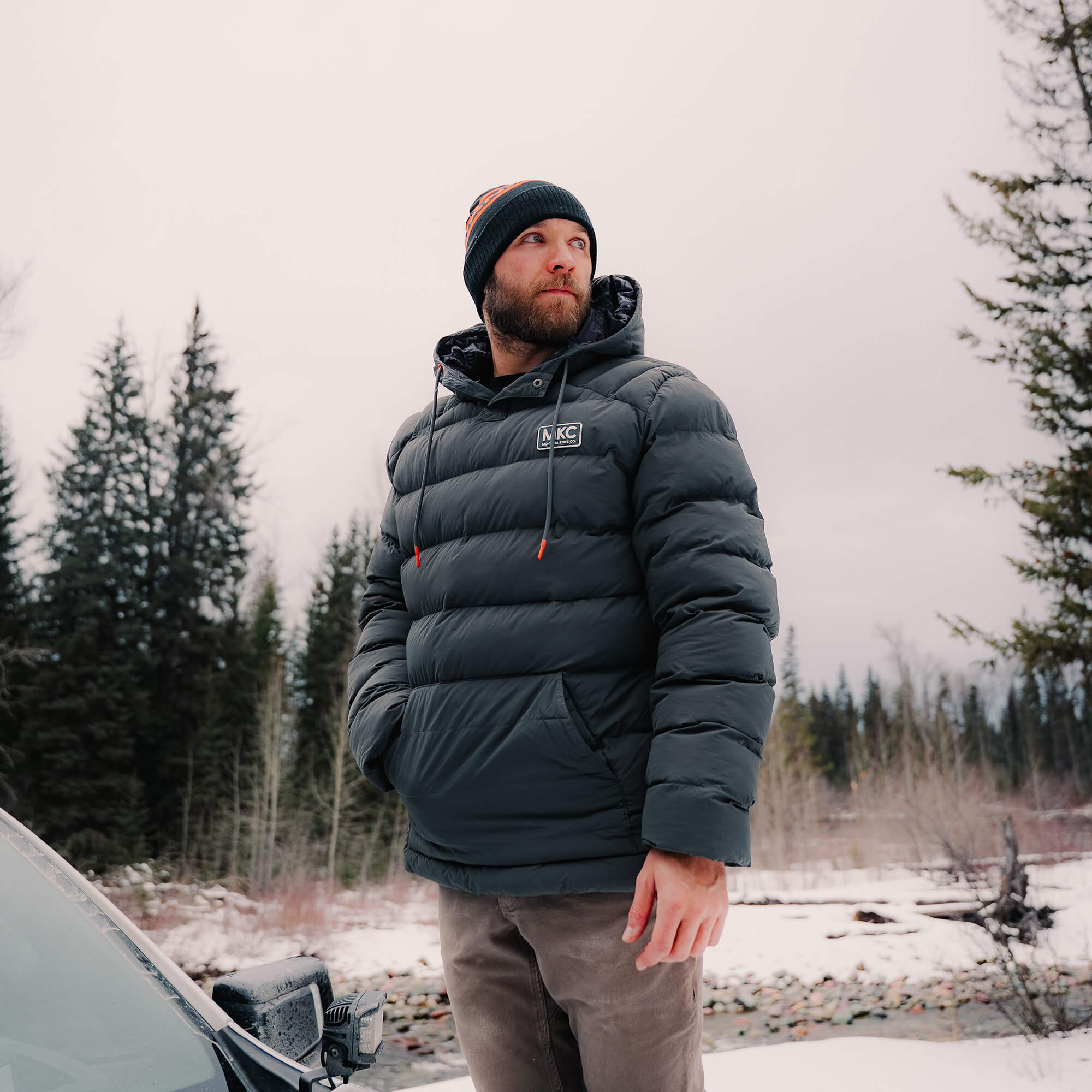 OBERLIN PULLOVER PUFFY JACKET - CHARCOAL