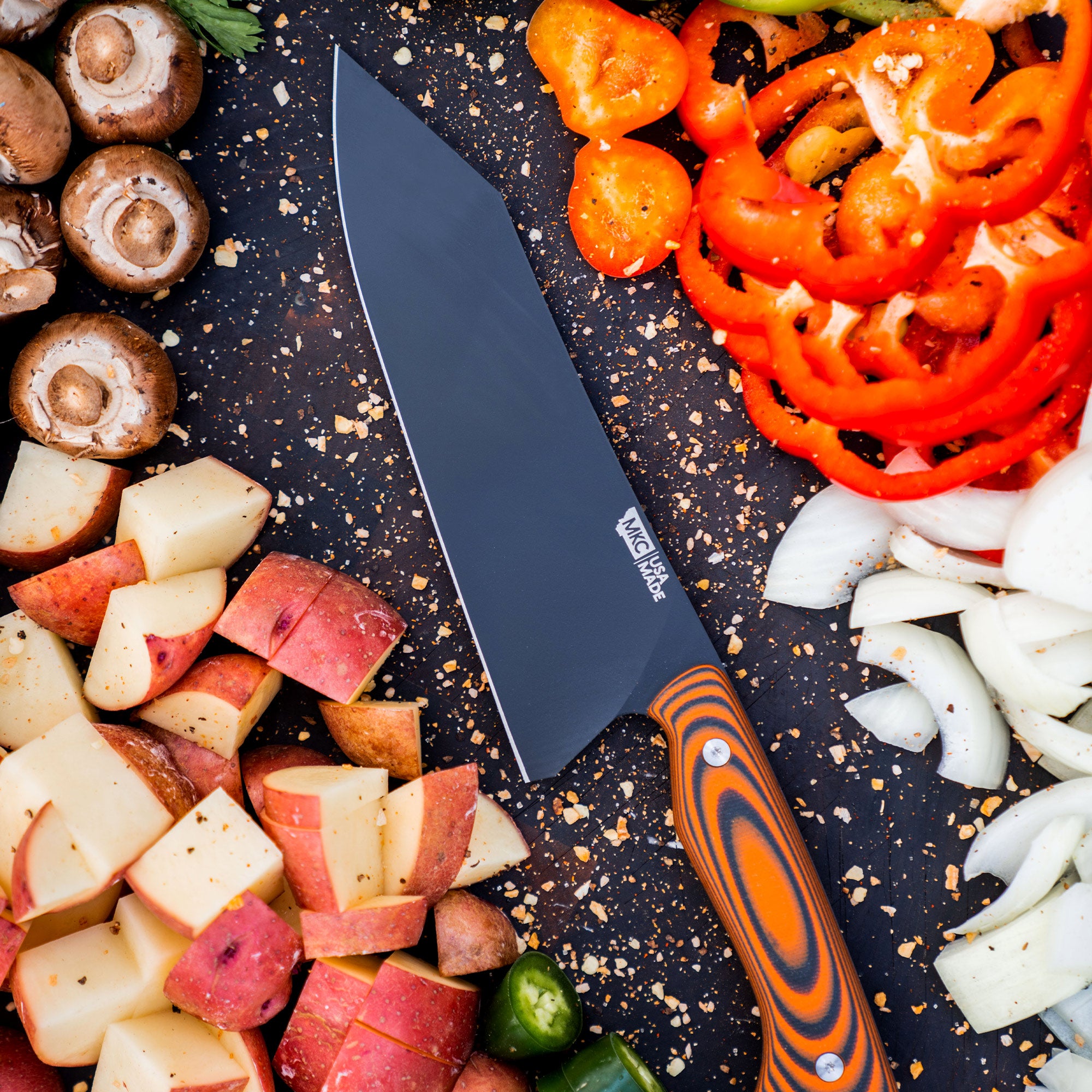 SMITH RIVER SANTOKU - ORANGE & BLACK